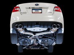 AWE Touring Edition Exhaust for 2015+ VA WRX Sedan - Chrome Silver Quad Tips (102mm) - Mounted