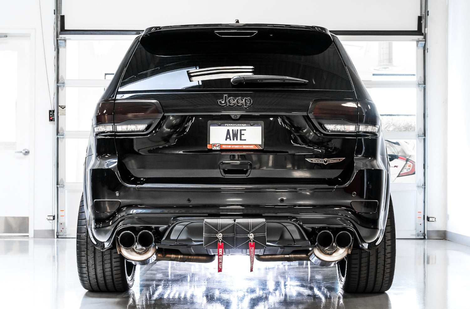 AWE Touring Edition Exhaust for Jeep Grand Cherokee SRT and Trackhawk - for use with stock tips - Mounted