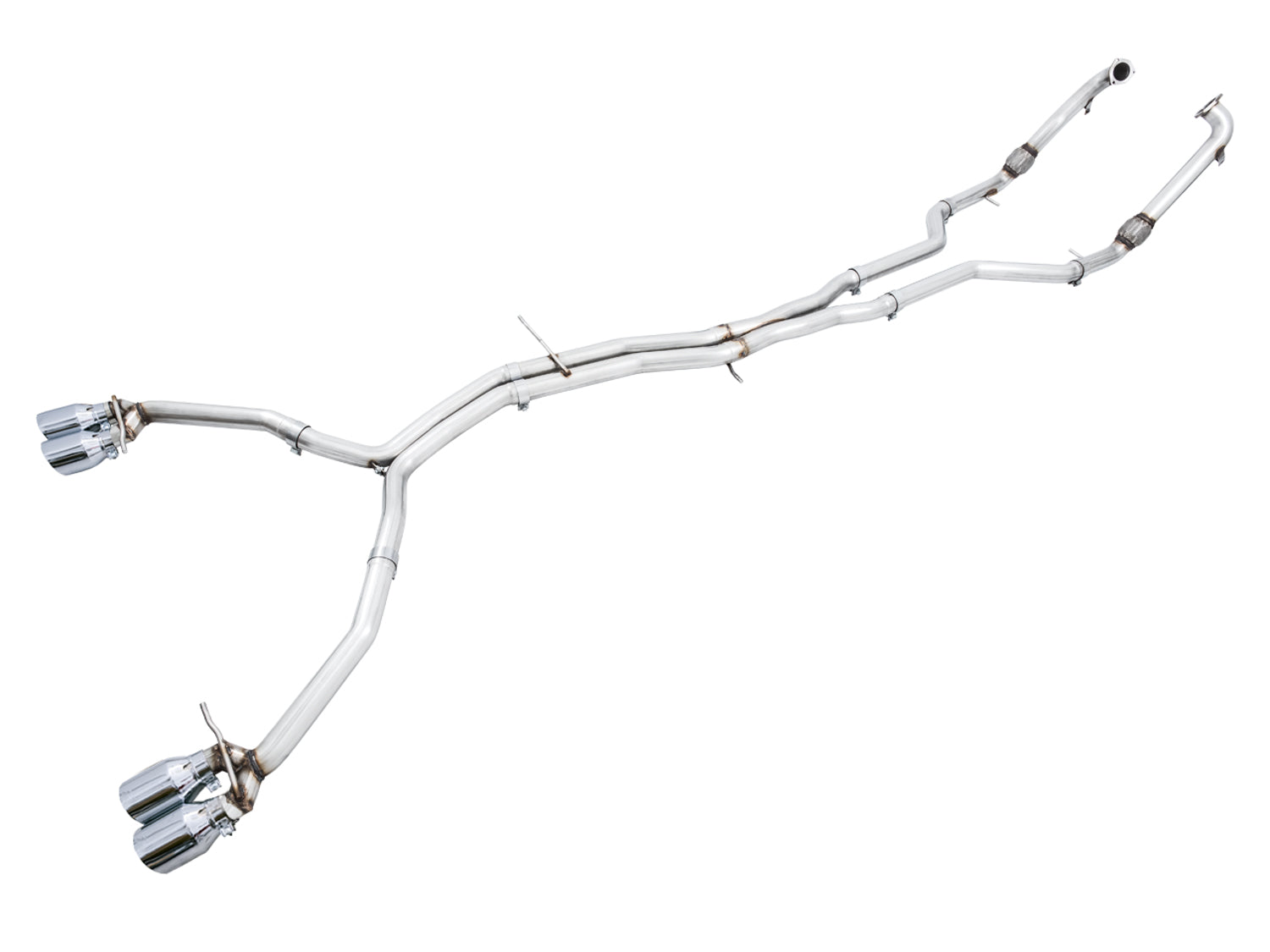 AWE Track Edition Exhaust for Audi B9 S5 Coupe - Chrome Silver 102mm Tips - Primary