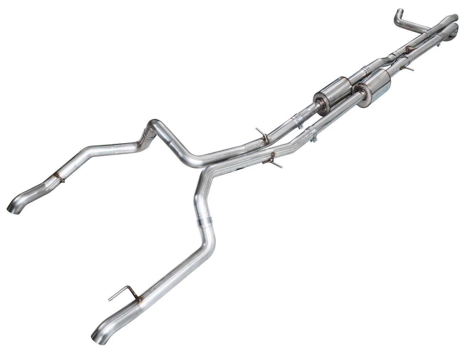 AWE 0FG Catback Split Rear Exit Exhaust for 4th Gen Silverado/Sierra 1500 6.2L (with bumper cutouts) - OE Tips - Primary