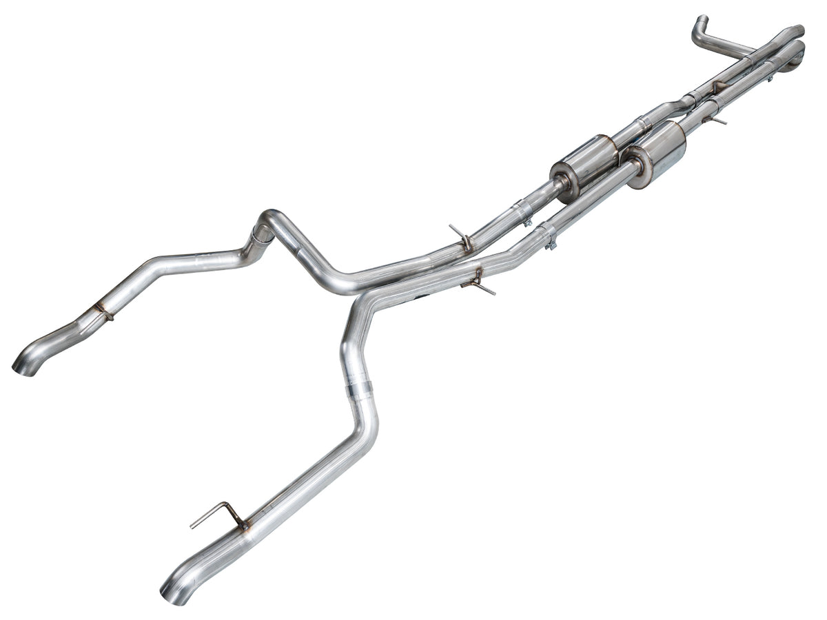 AWE 0FG Catback Split Rear Exit Exhaust for 4th Gen Silverado/Sierra 1500 6.2L (with bumper cutouts) - OE Tips - Primary