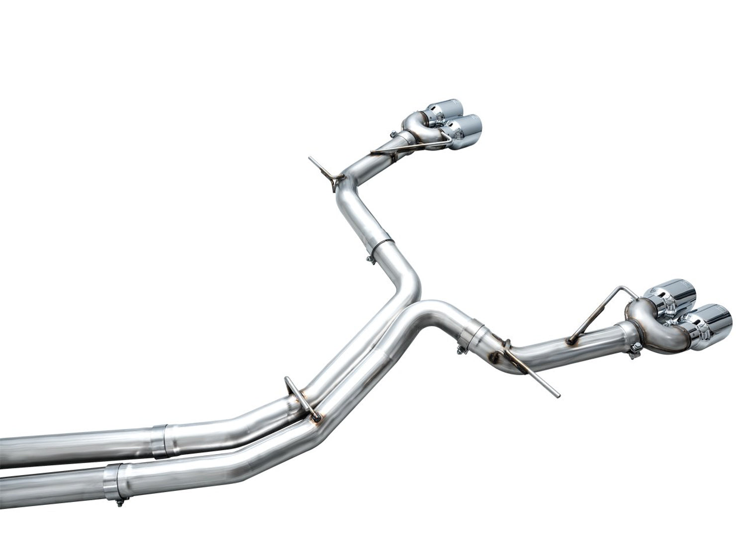 AWE Track Edition Exhaust for Audi C8 S6/S7 - Chrome Silver Tips - out of package