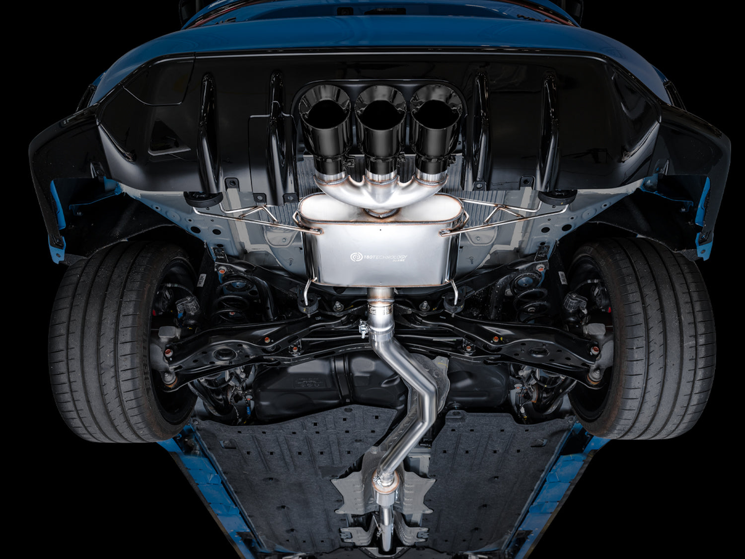 AWE Touring Edition Exhaust for FL5 Civic Type R - Triple Diamond Black Tips - Mounted