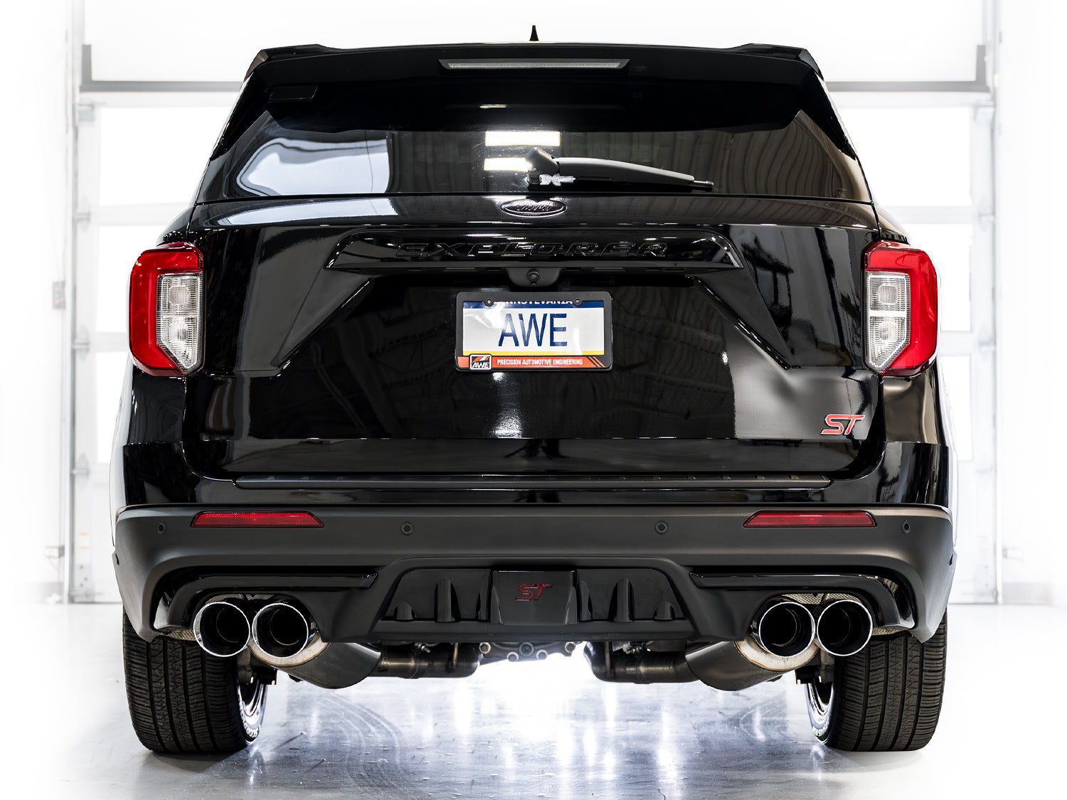 AWE Touring Edition Exhaust for Ford Explorer ST - Chrome Silver Tips - Mounted