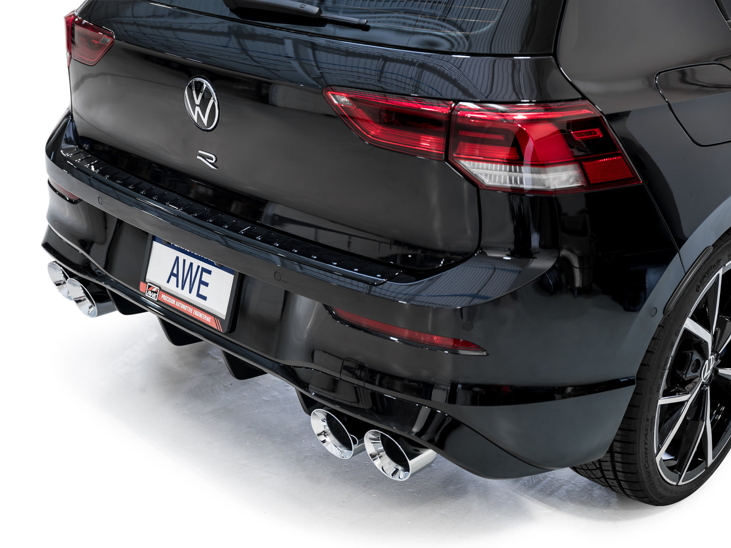 AWE Track Edition Exhaust for Volkswagen MK8 Golf R - Chrome Silver Tips - Mounted