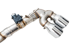 AWE SwitchPath™ Exhaust for MK7 Golf R - Chrome Silver Tips, 102mm - Close Up