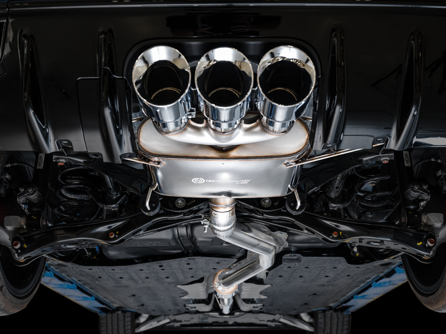 AWE Touring Edition Exhaust for FL5 Civic Type R - Triple Chrome Silver Tips - Mounted