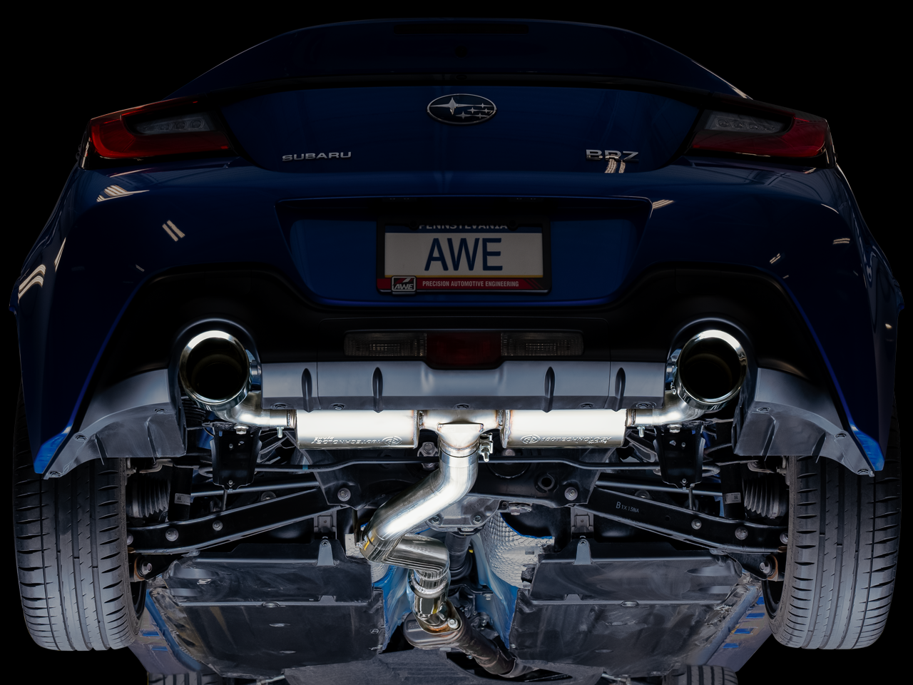 AWE Touring Edition Exhaust for Subaru BRZ / Toyota GR86 / Toyota 86 / Scion FR-S - Chrome Silver Tips - Mounted