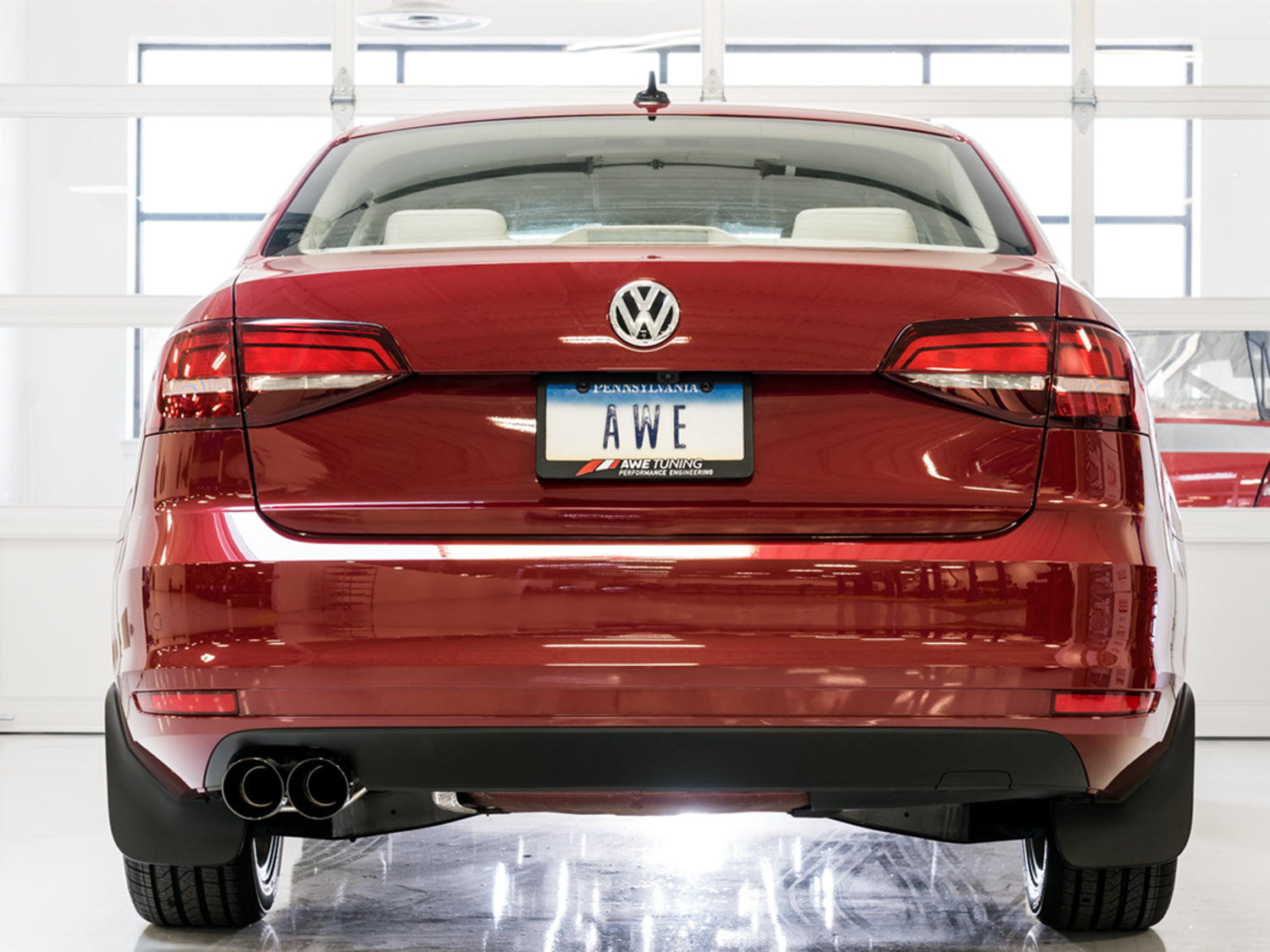 AWE Touring Edition Exhaust for MK6 Jetta 1.4T - Diamond Black Tips - Mounted