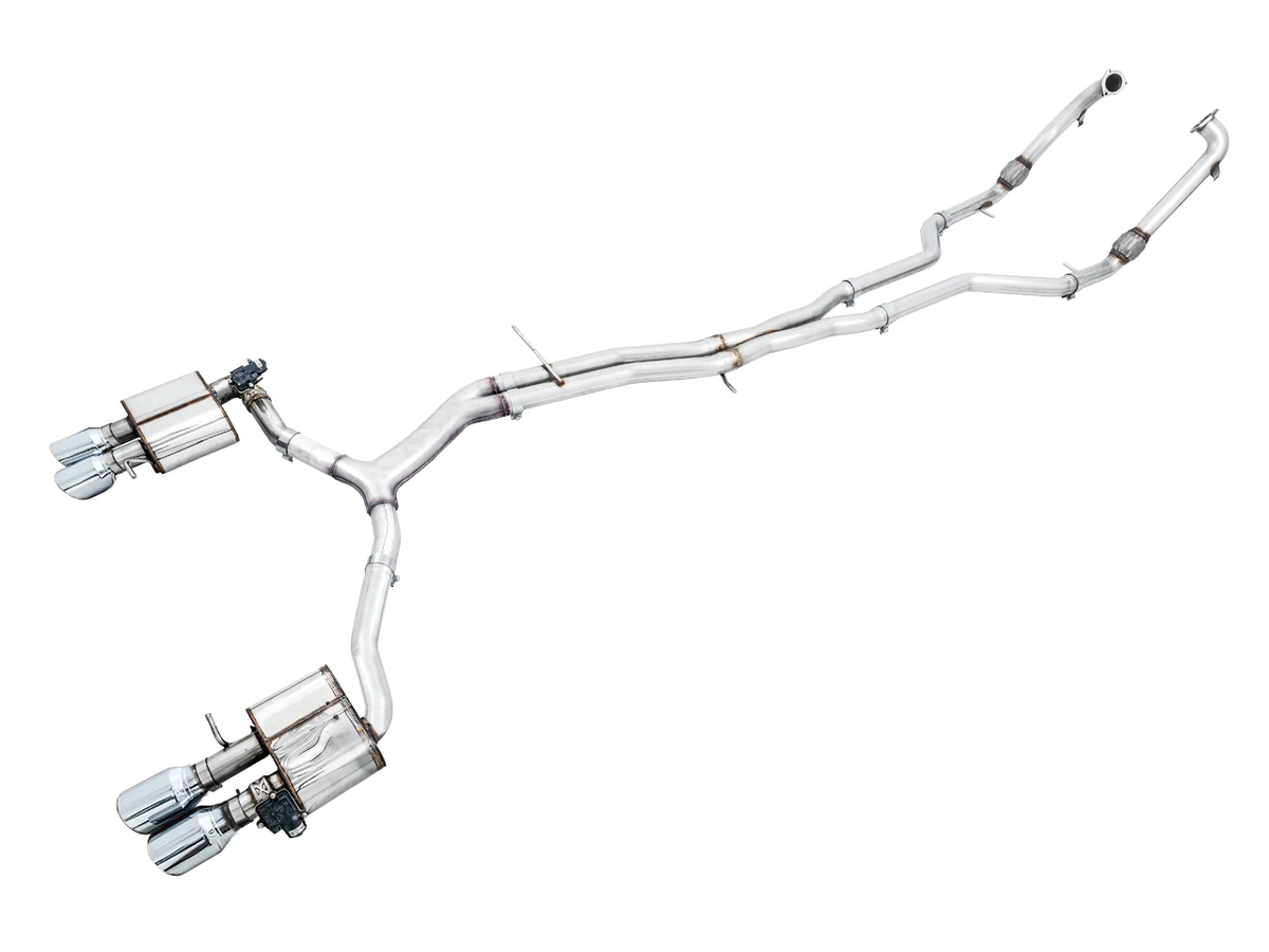 AWE SwitchPath™ Exhaust for Audi B9 S5 Sportback - Non-Resonated - Chrome Silver 102mm Tips - Primary