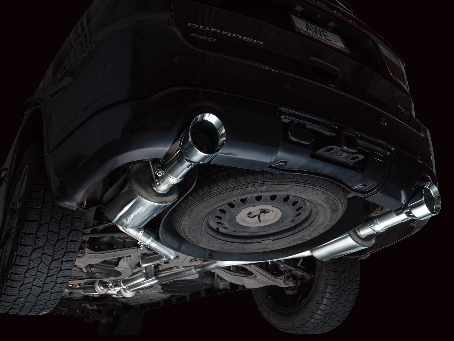 AWE Touring Edition Exhaust for Dodge Durango 3.6 / 5.7 - Chrome Silver Tips - Mounted