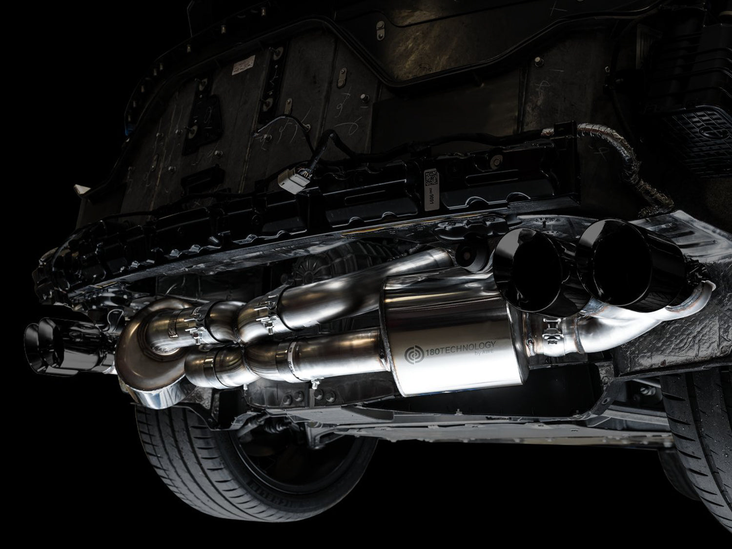 AWE Touring Edition Exhaust for C8 Corvette -- Diamond Black Tips - out of package