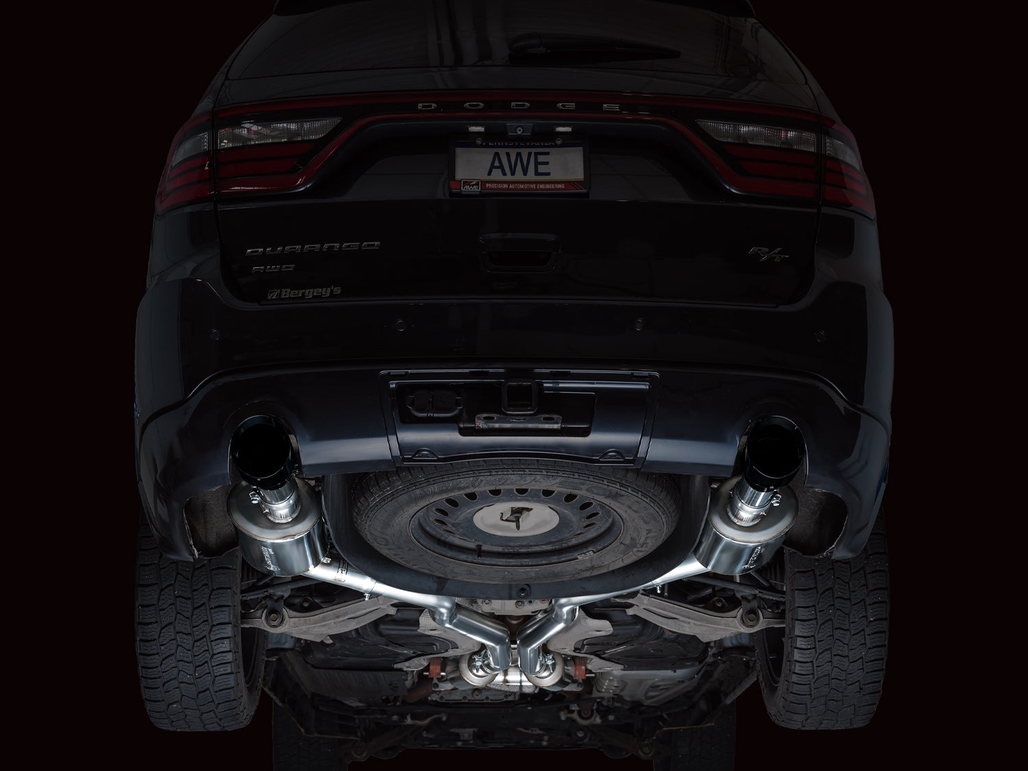 AWE Touring Edition Exhaust for Dodge Durango 3.6 / 5.7 - Diamond Black Tips - Mounted