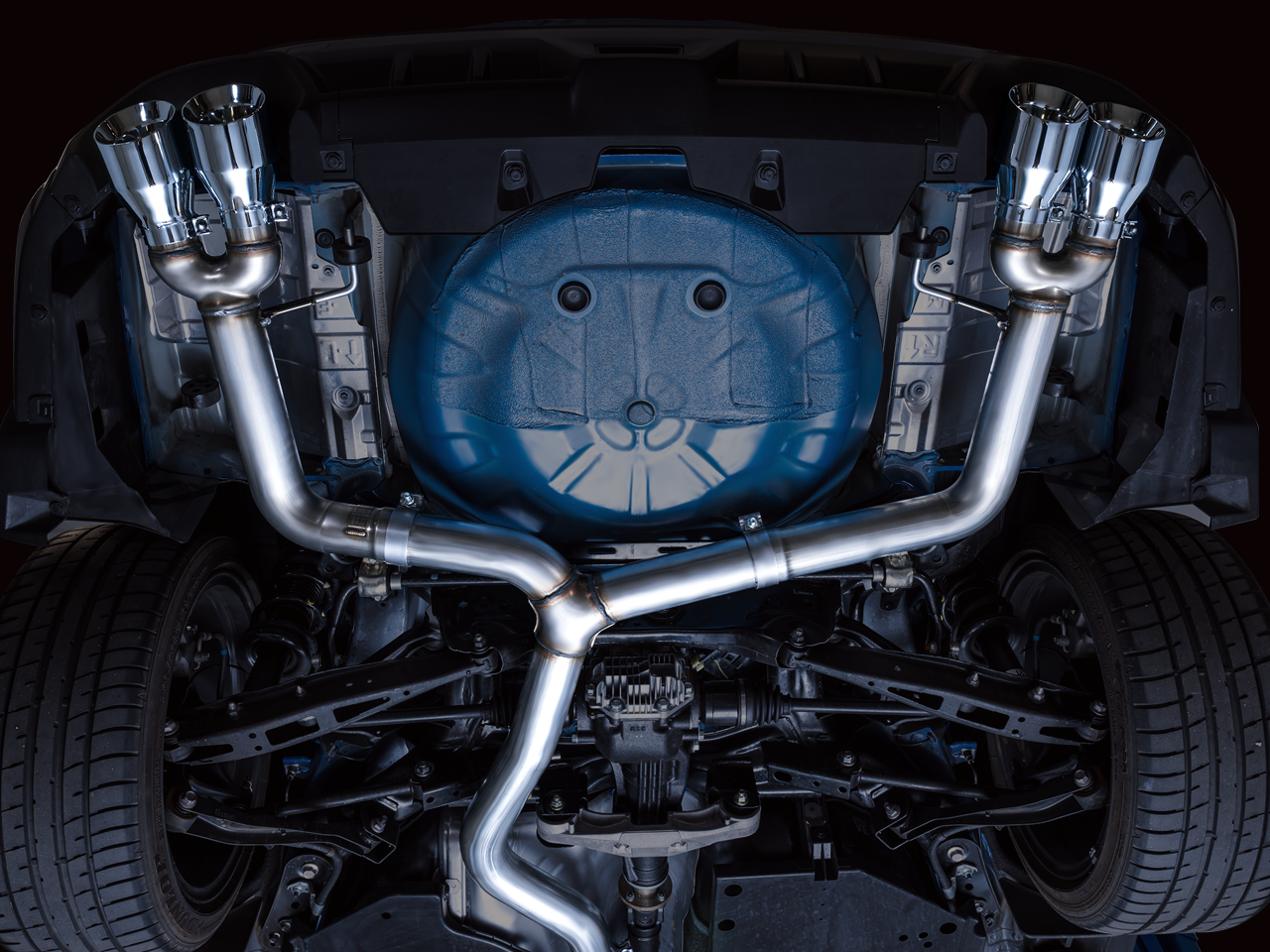 AWE Track Edition Exhaust for VB Subaru WRX - Chrome Silver Tips - Mounted