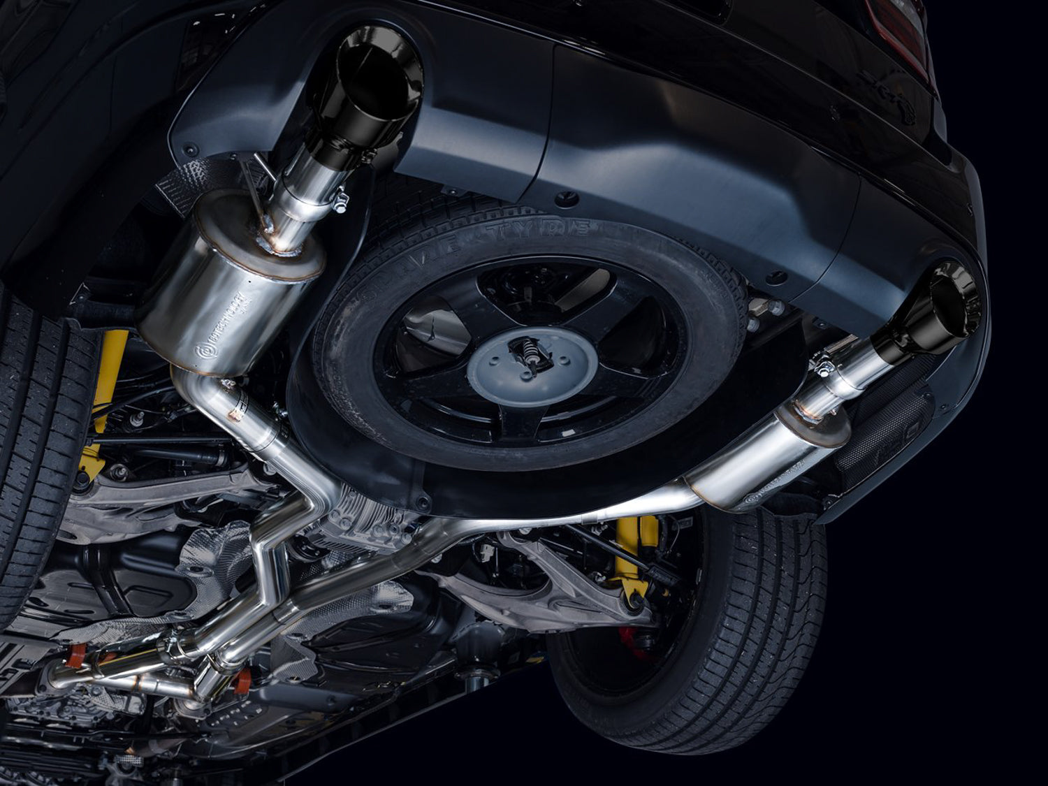 AWE Touring Edition Exhaust for Dodge Durango 6.4 / 6.2 SC - Diamond Black Tips - Mounted