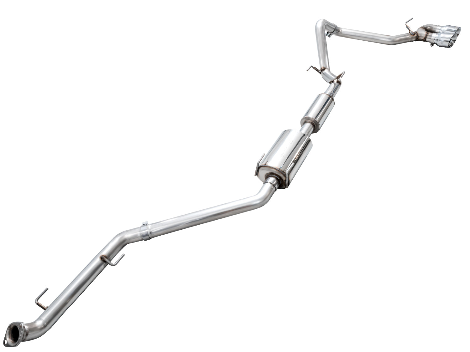 AWE 0FG Exhaust for 4th Gen Toyota Tacoma - Dual Chrome Silver Tips - out of package