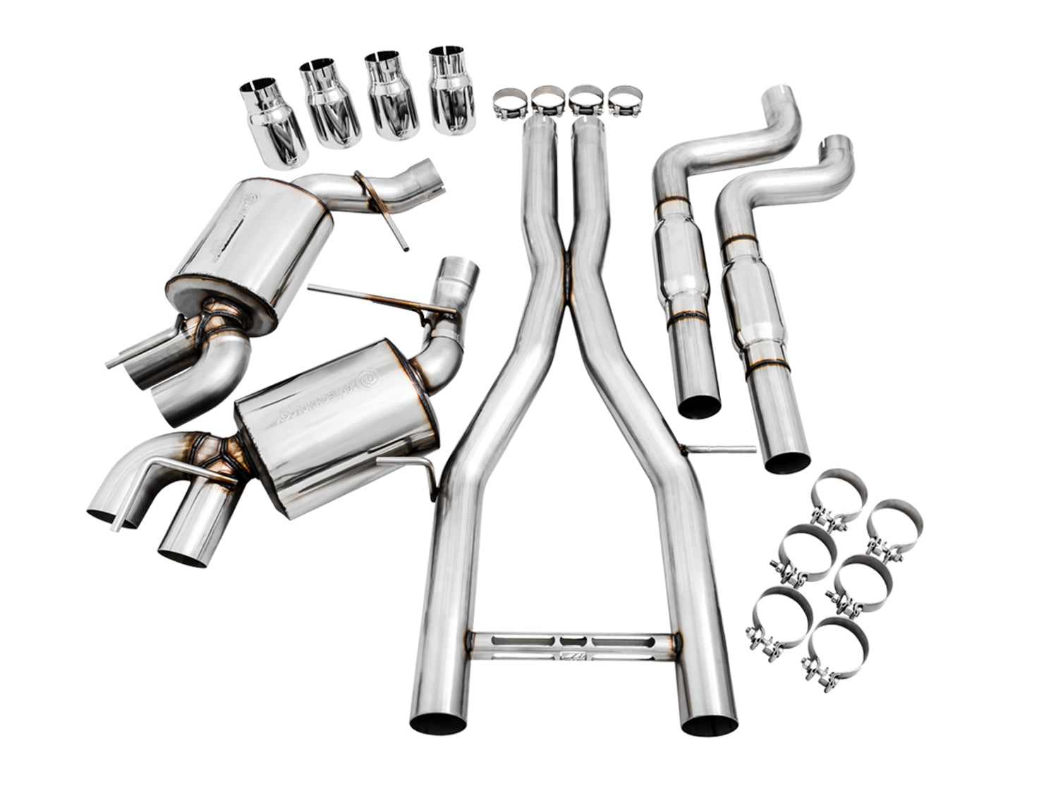 AWE Touring Edition Cat-back Exhaust for Gen6 Camaro SS / ZL1 / LT1 - Resonated - Chrome Silver Tips (Quad Outlet) - out of package
