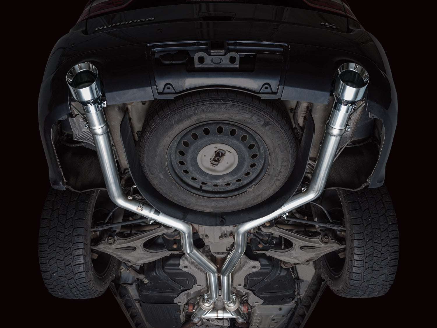 AWE Track Edition Exhaust for Dodge Durango 3.6 / 5.7 - Chrome Silver Tips - Mounted