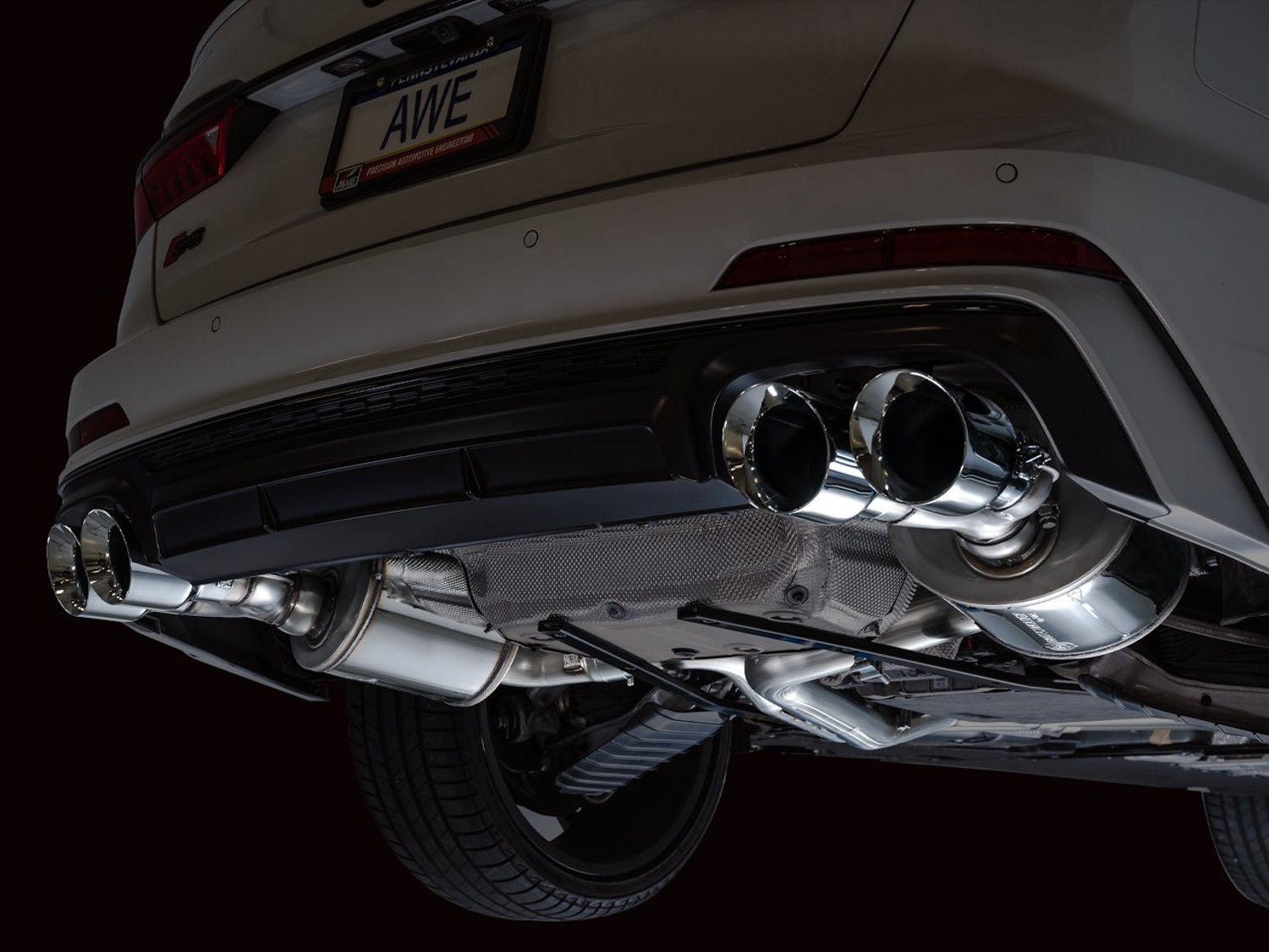 AWE Touring Edition Exhaust for Audi C8 S6/S7 - Chrome Silver Tips - Mounted