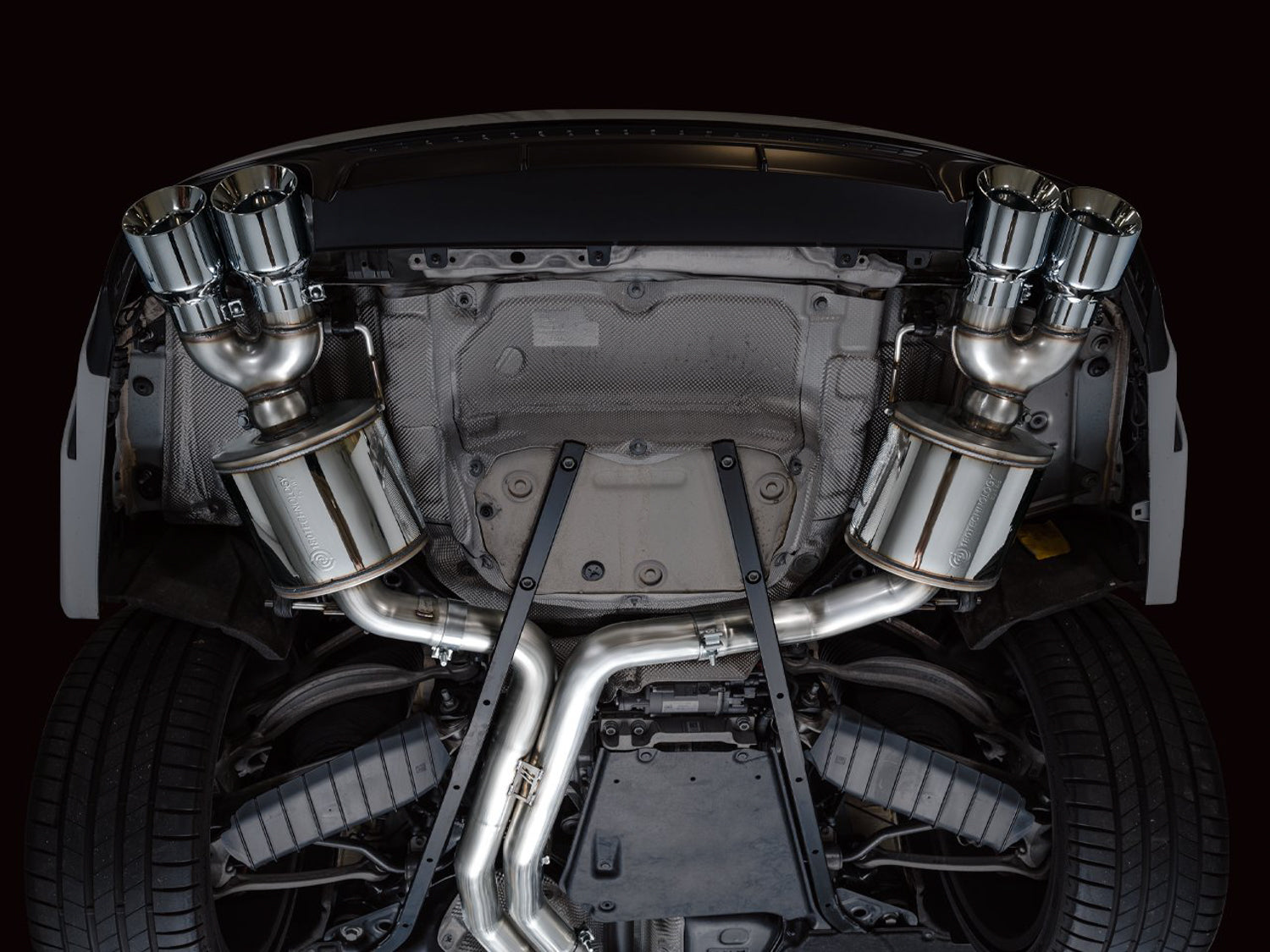AWE Touring Edition Exhaust for Audi C8 S6/S7 - Chrome Silver Tips - Mounted