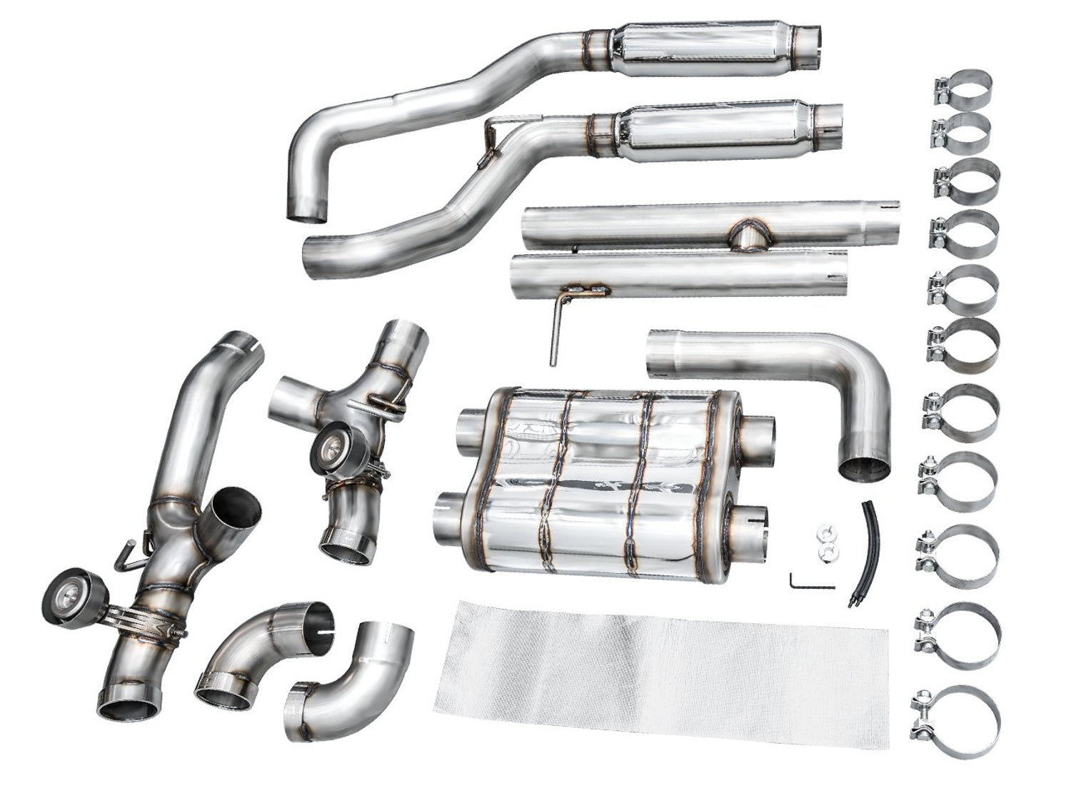 AWE SwitchPath Exhaust for Wrangler 392 - Quad BashGuards - out of package