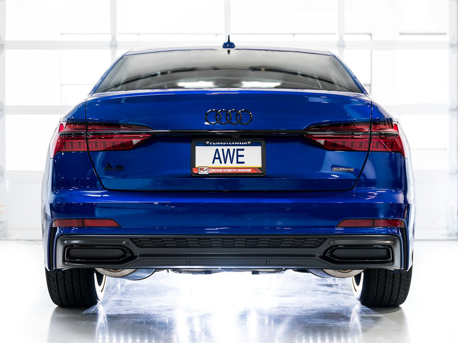 AWE Touring Edition Exhaust for Audi C8 A6/A7 - Turndowns - Mounted
