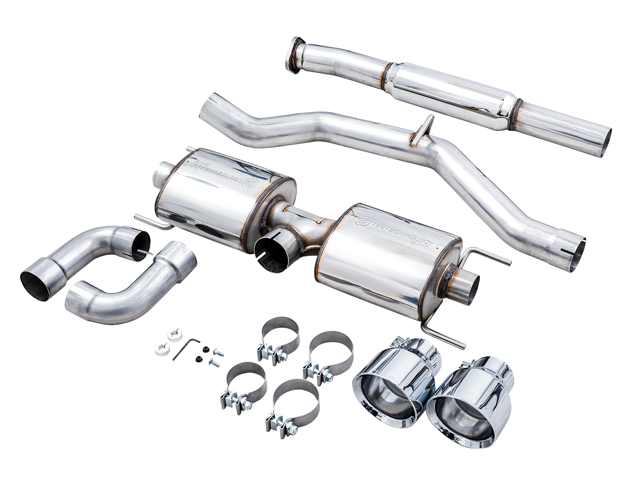 AWE Touring Edition Exhaust for Subaru BRZ / Toyota GR86 / Toyota 86 / Scion FR-S - Chrome Silver Tips - out of package