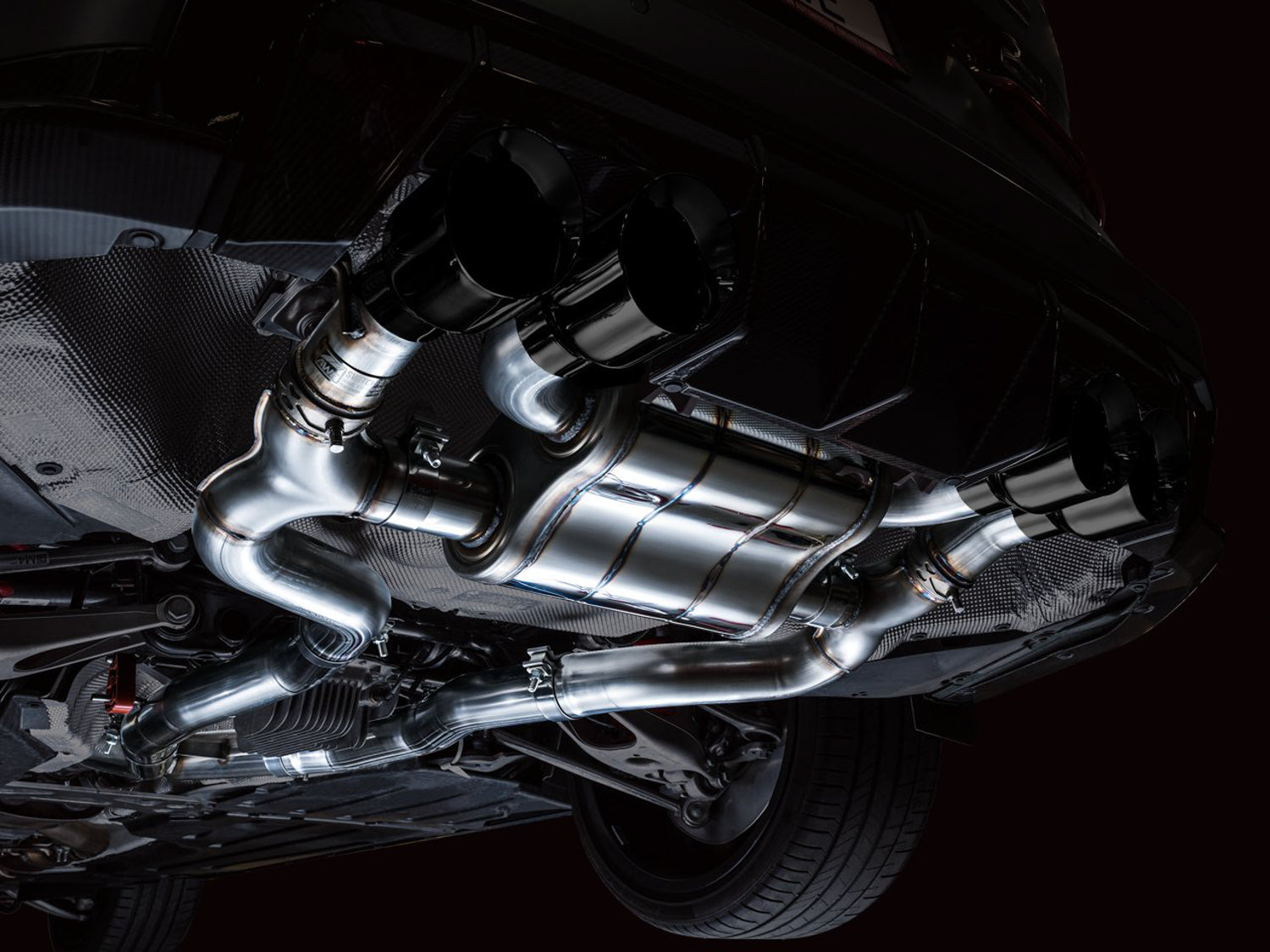 AWE SwitchPath Catback Exhaust for BMW G8X M3/M4 - Chrome Silver Tips - Mounted