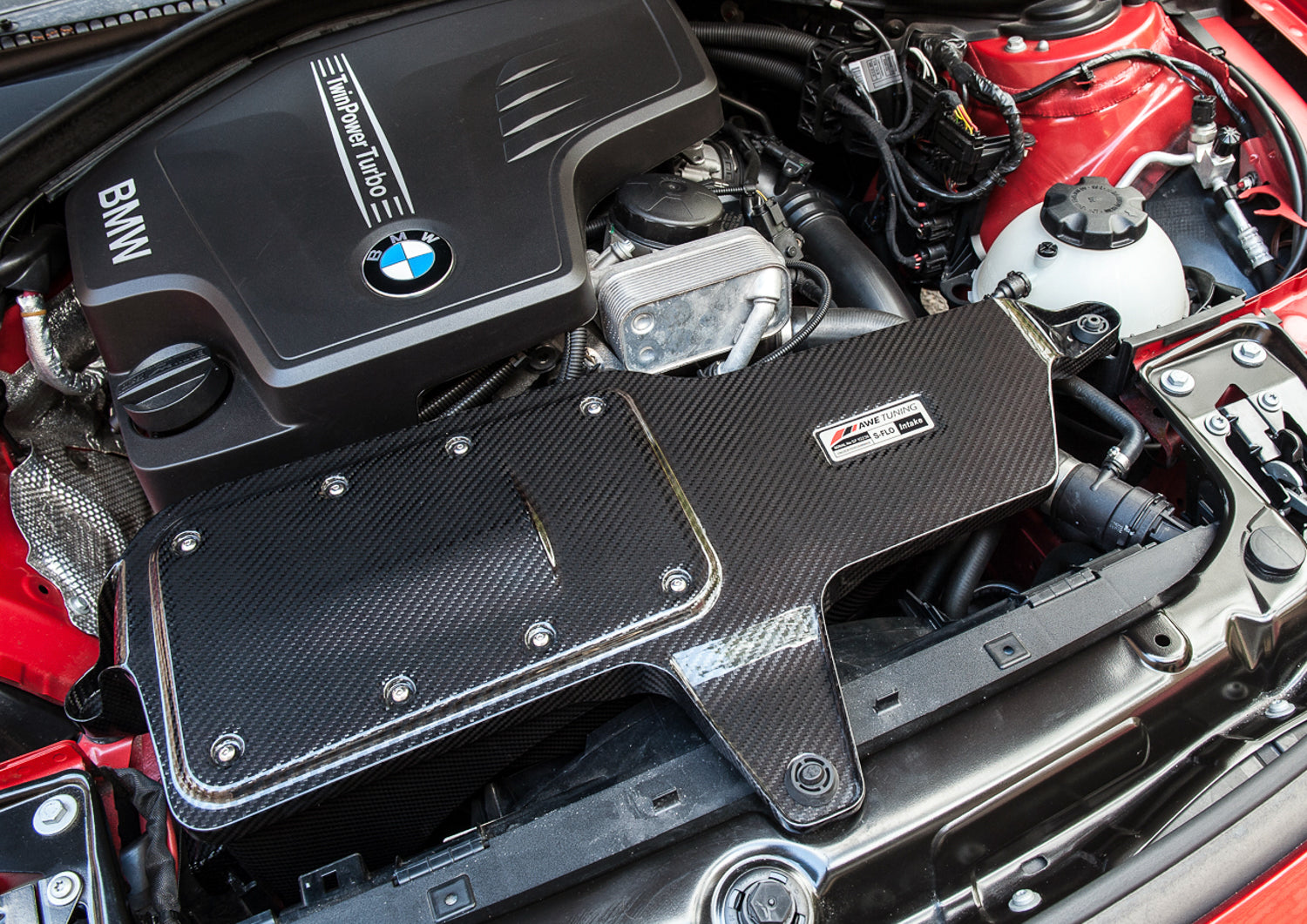 AWE S-FLO Carbon Intake for BMW 228i/320i/328i/428i - Mounted