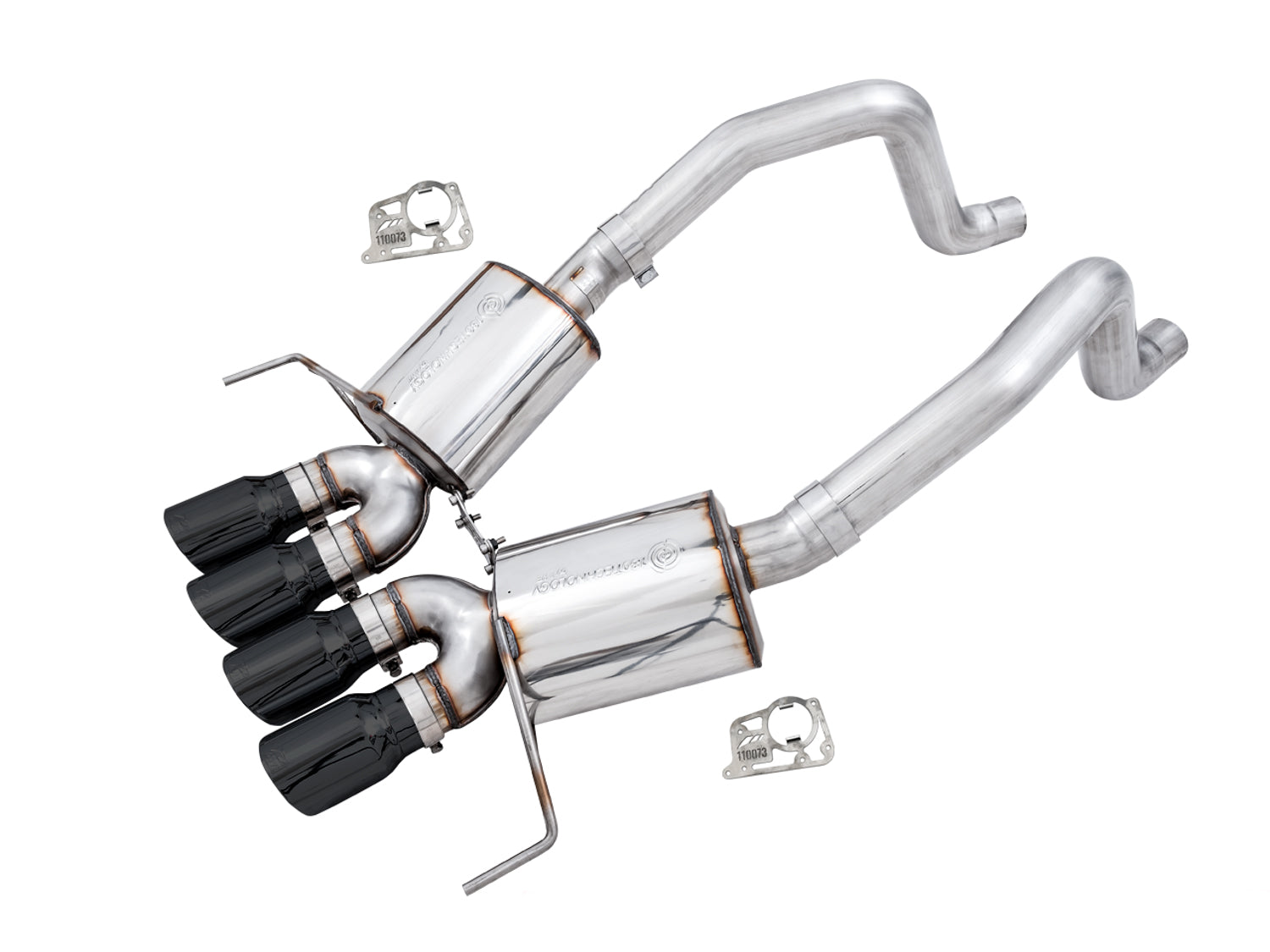 AWE Track Edition Axleback Exhaust for C7 Corvette Stingray / Z51 / Grand Sport / Z06 / ZR1 -- Diamond Black Tips (includes AWE AFM valve simulators) - out of package