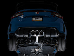 AWE Track Edition Exhaust for FL5 Civic Type R - Triple Chrome Silver Tips - Mounted
