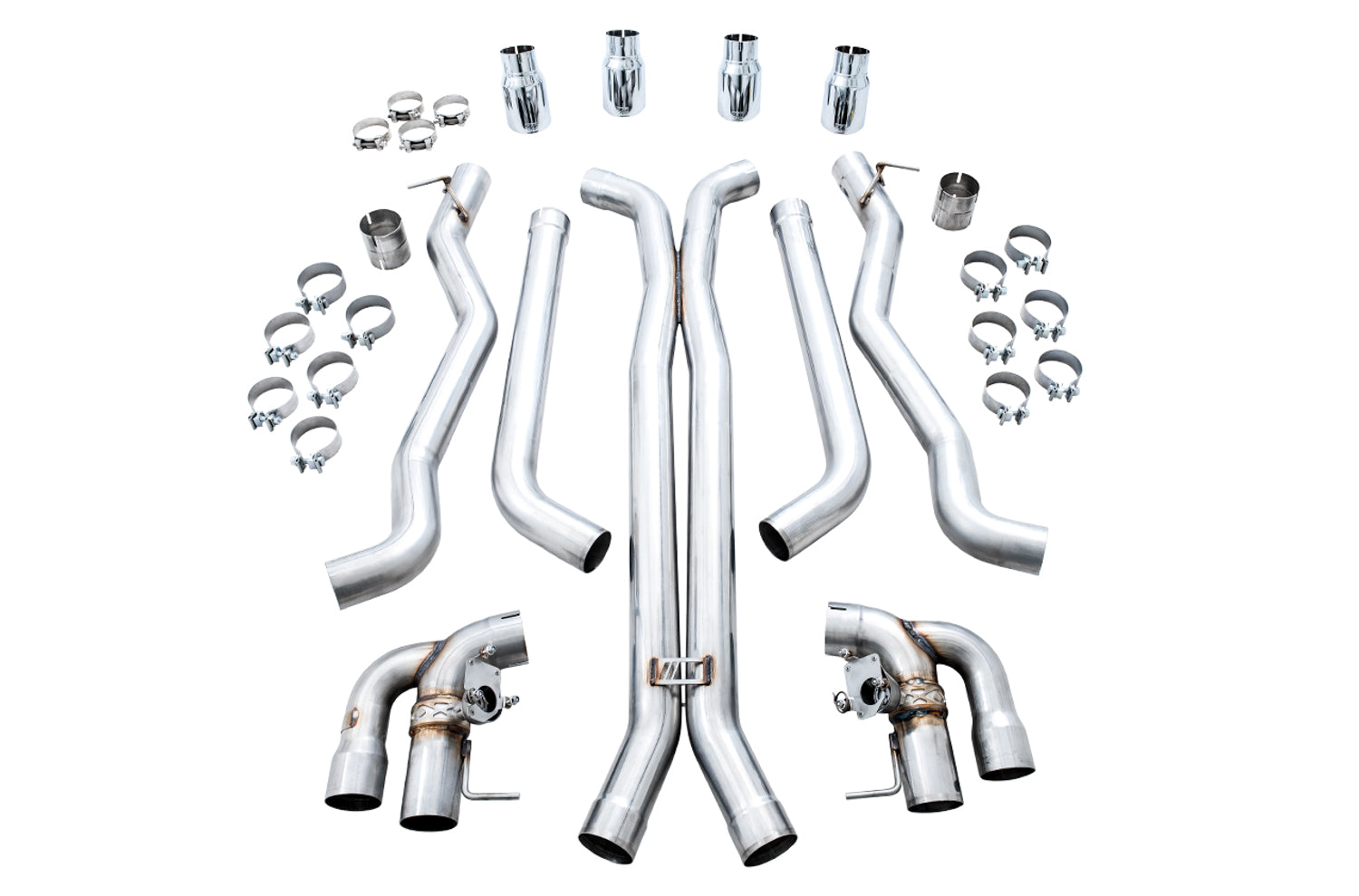 AWE SwitchPath™ Catback Exhaust for BMW F90 M5 - Chrome Silver Tips - out of package