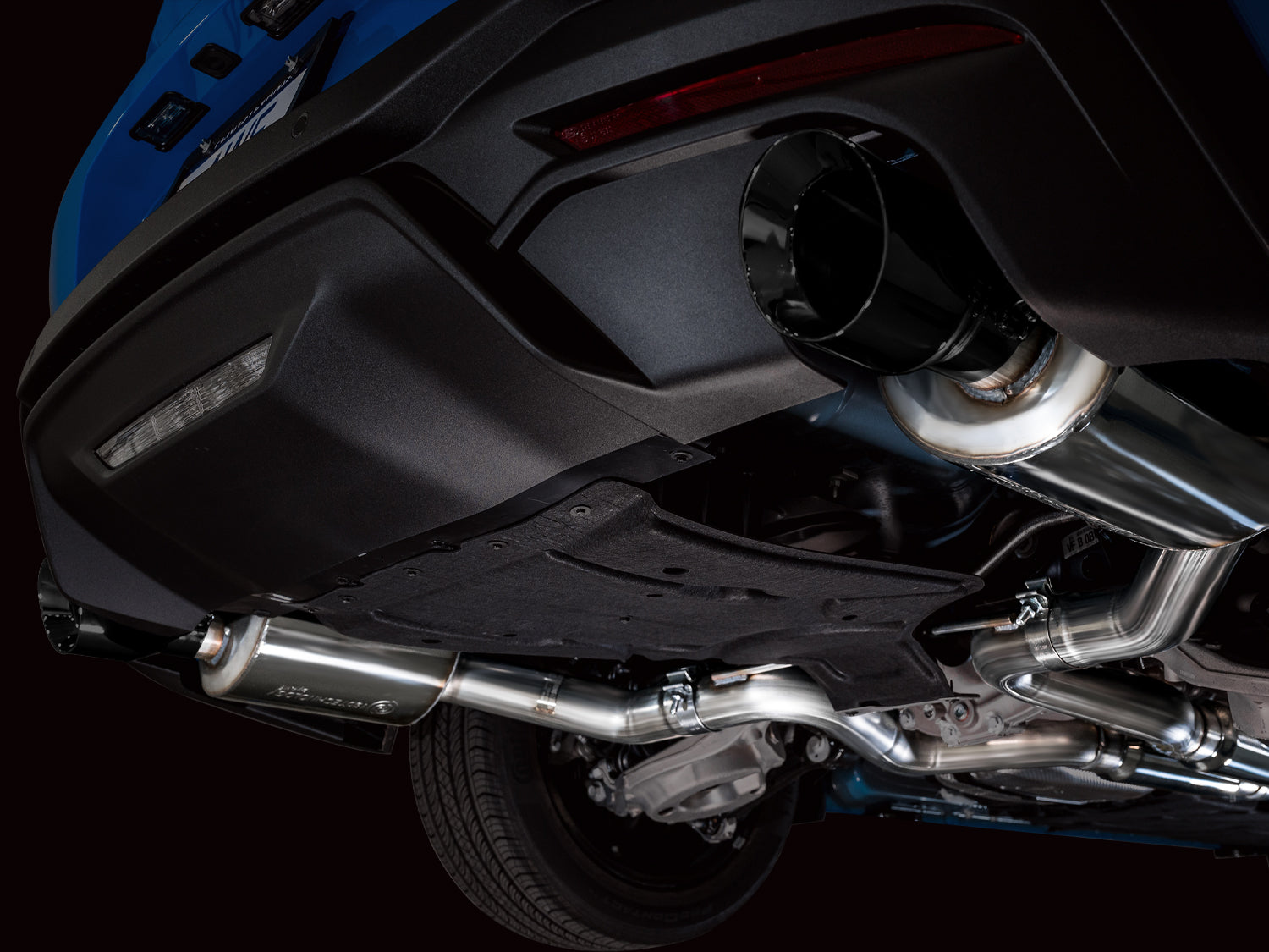 AWE Touring Edition Exhaust for S650 Ford Mustang GT Fastback - Dual Diamond Black Tips - Mounted