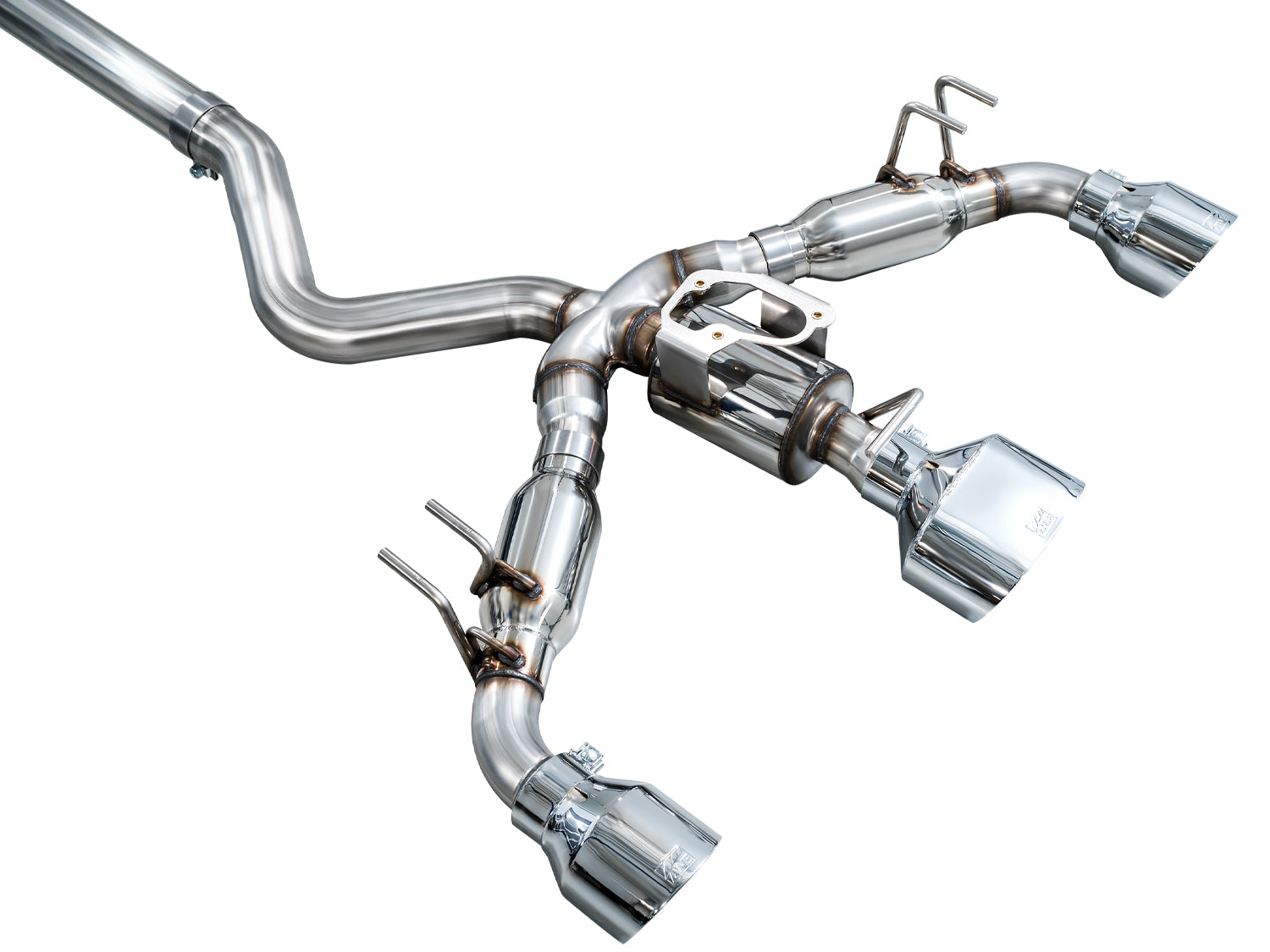 AWE Track Edition Exhaust for GR Corolla - Chrome Silver Tips - out of package