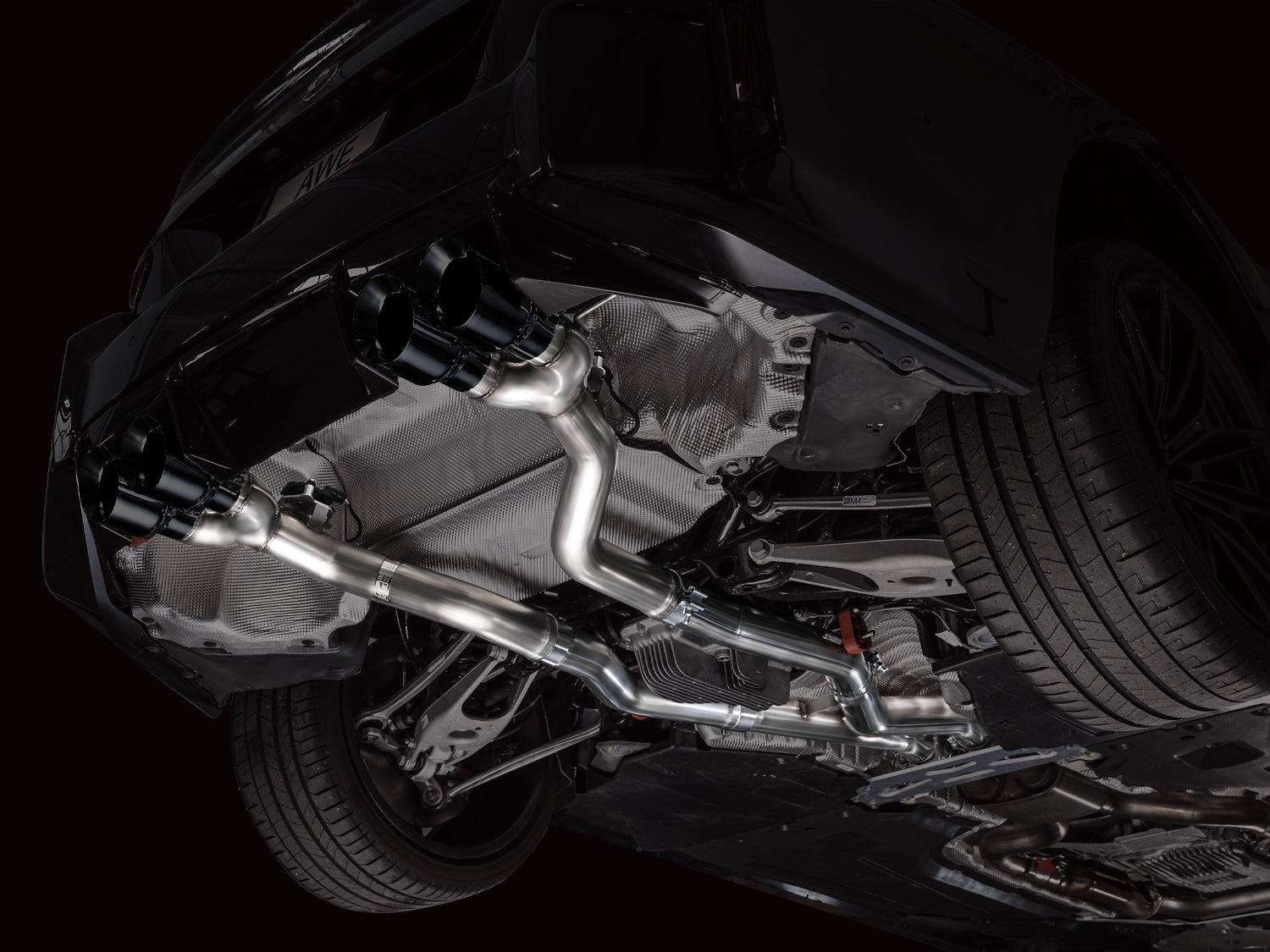 AWE   Track Edition Exhaust for BMW G87 M2 - Diamond Black Tips - Mounted