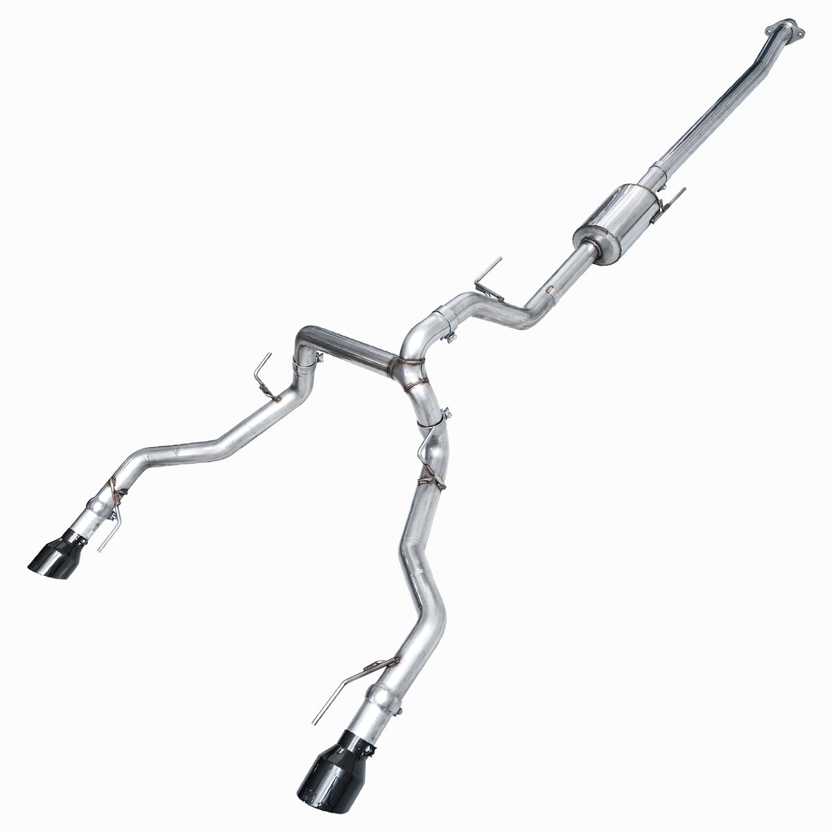 AWE 0FG Non-Resonated Catback for '21+ Ford F-150 Tremor (With Bumper Cutouts) - Diamond Black Tips - Primary