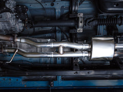 AWE 0FG Exhaust with BashGuard for 3rd Gen Tacoma - Dual Chrome Silver Tips - Mounted