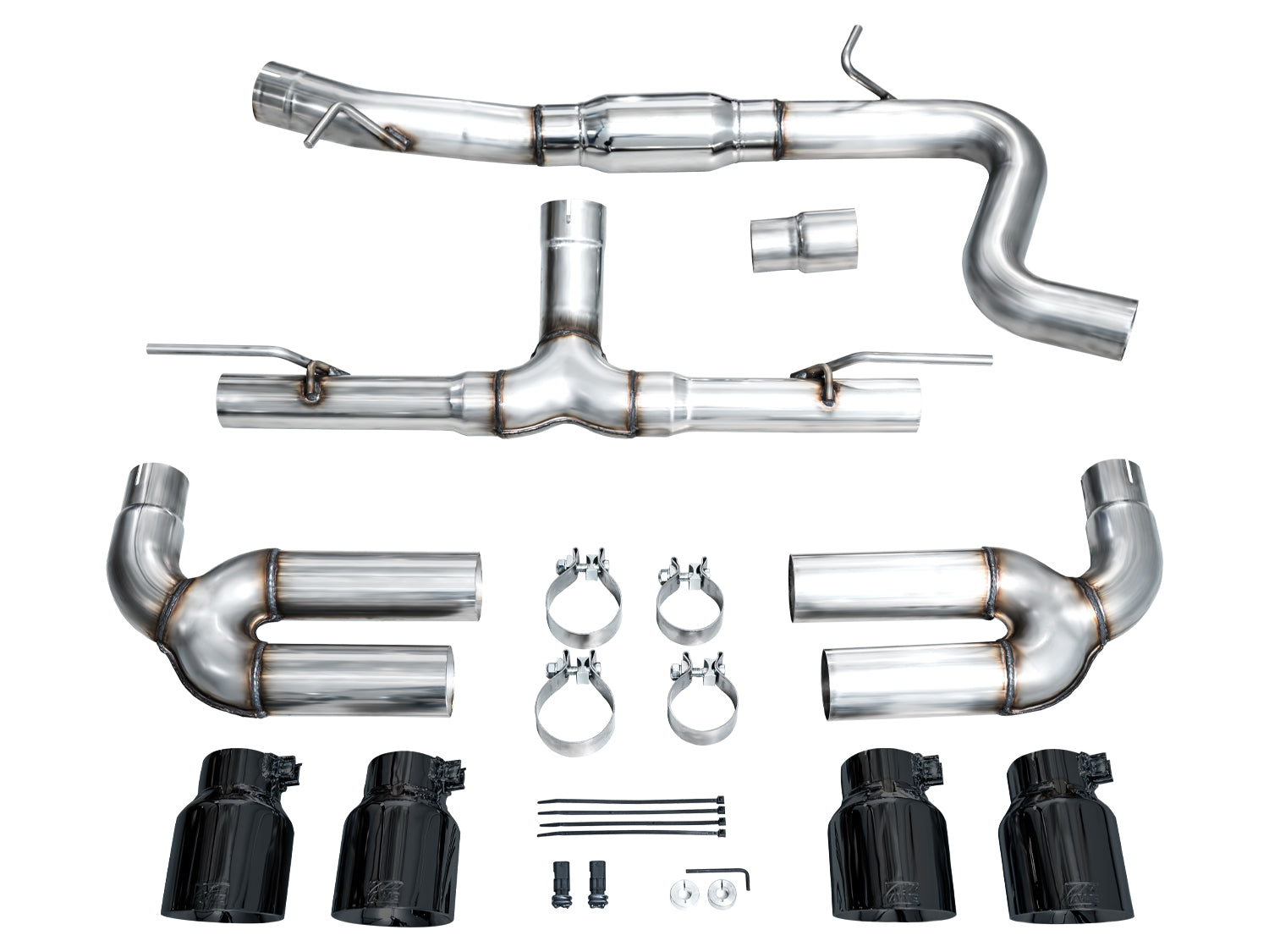 AWE Track Edition Exhaust for Audi 8Y S3 - Diamond Black Tips - out of package