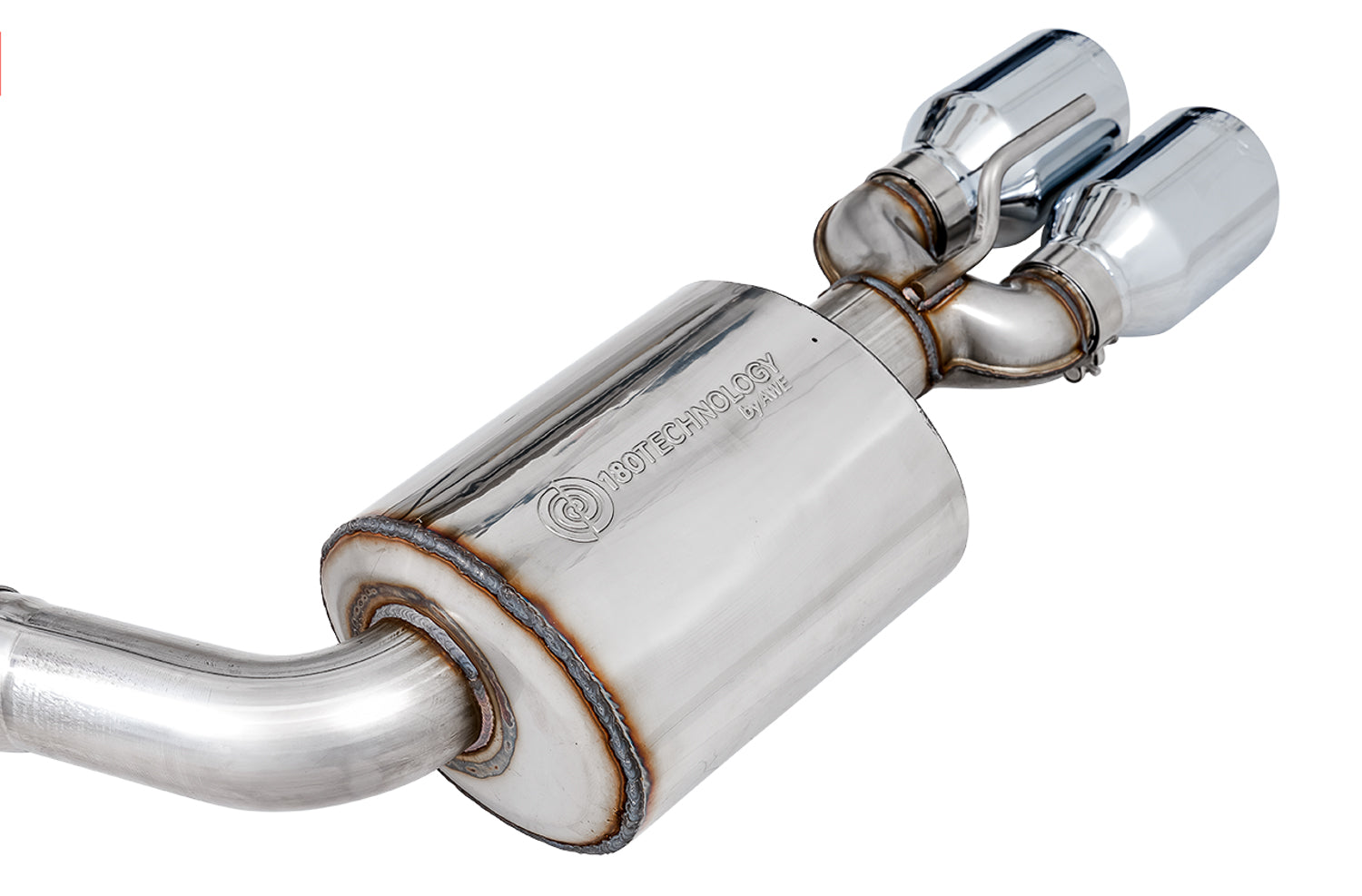 AWE Touring Edition Exhaust for 17+ Challenger 5.7 - Chrome Silver Quad Tips - Close Up