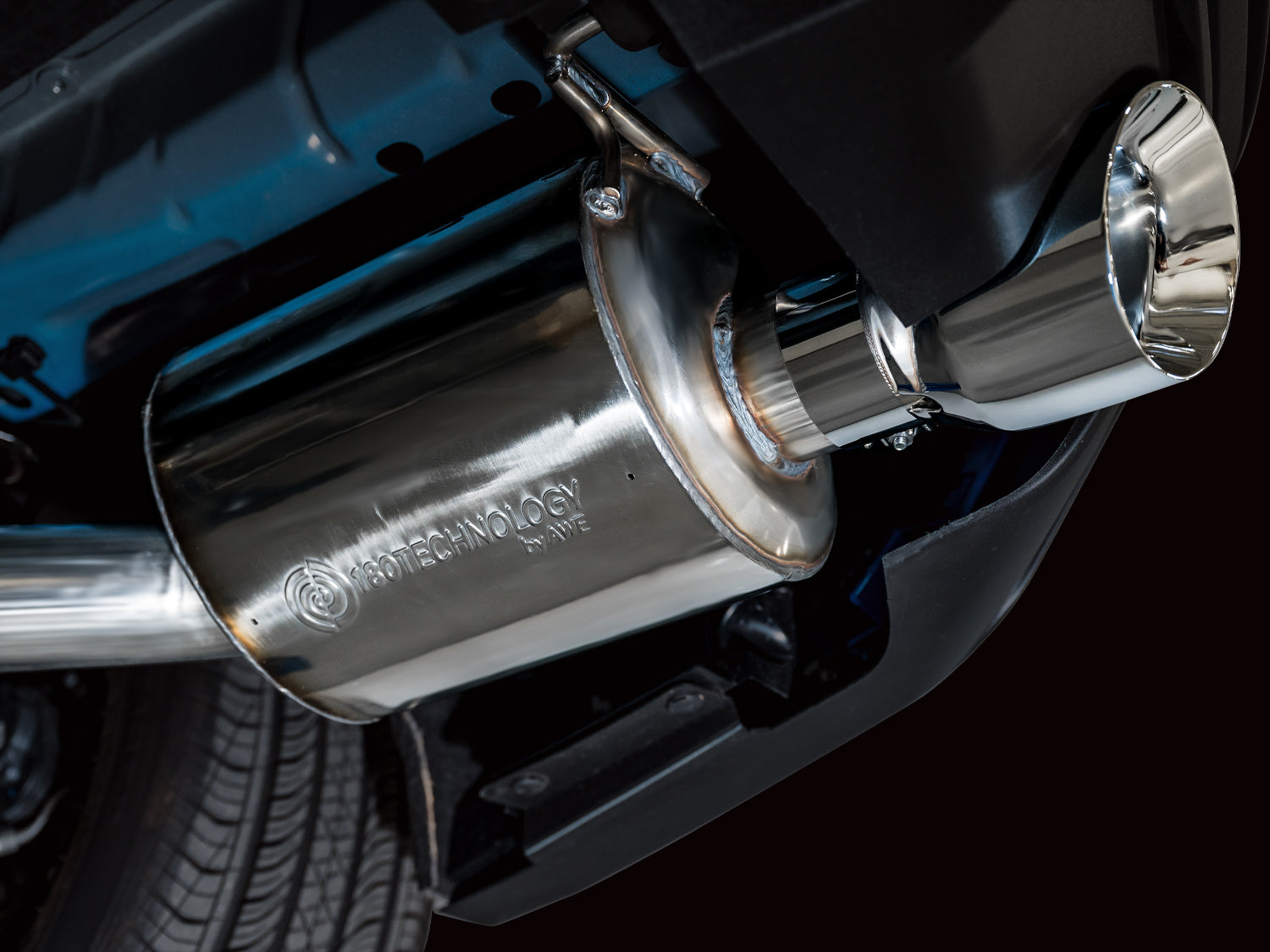 AWE Touring Edition Exhaust for S650 Ford Mustang GT Fastback - Dual Chrome Silver Tips - Mounted