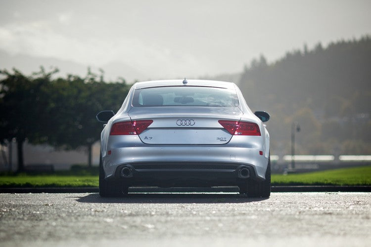 AWE Touring Edition Exhaust for Audi C7 A7 3.0T - Dual Outlet, Chrome Silver Tips - Mounted