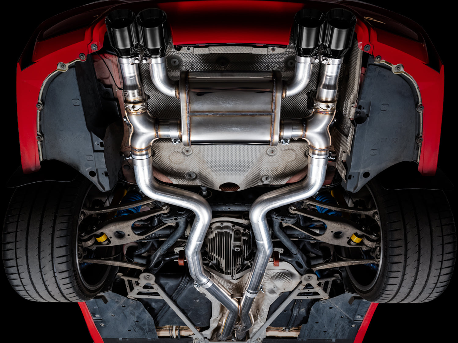 AWE SwitchPath™ Catback Exhaust for BMW F8X M3/M4 - Diamond Black - Mounted
