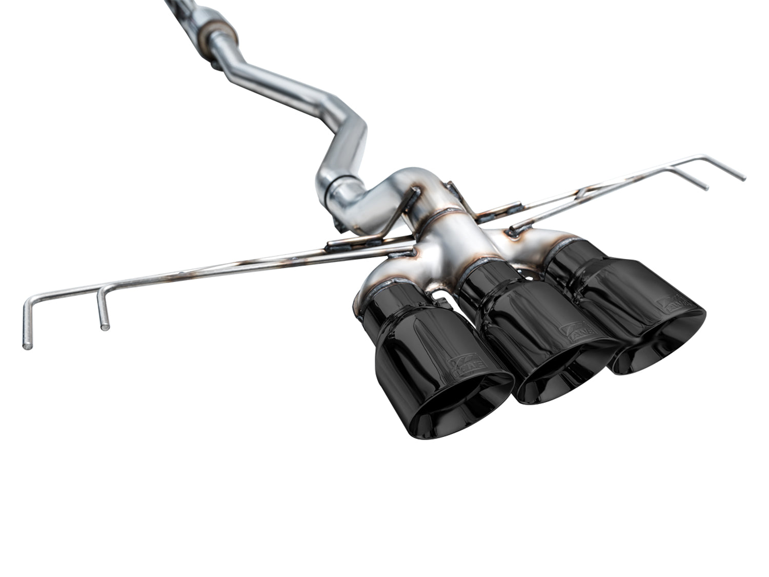 AWE Track Edition Exhaust for FL5 Civic Type R - Triple Diamond Black Tips - out of package