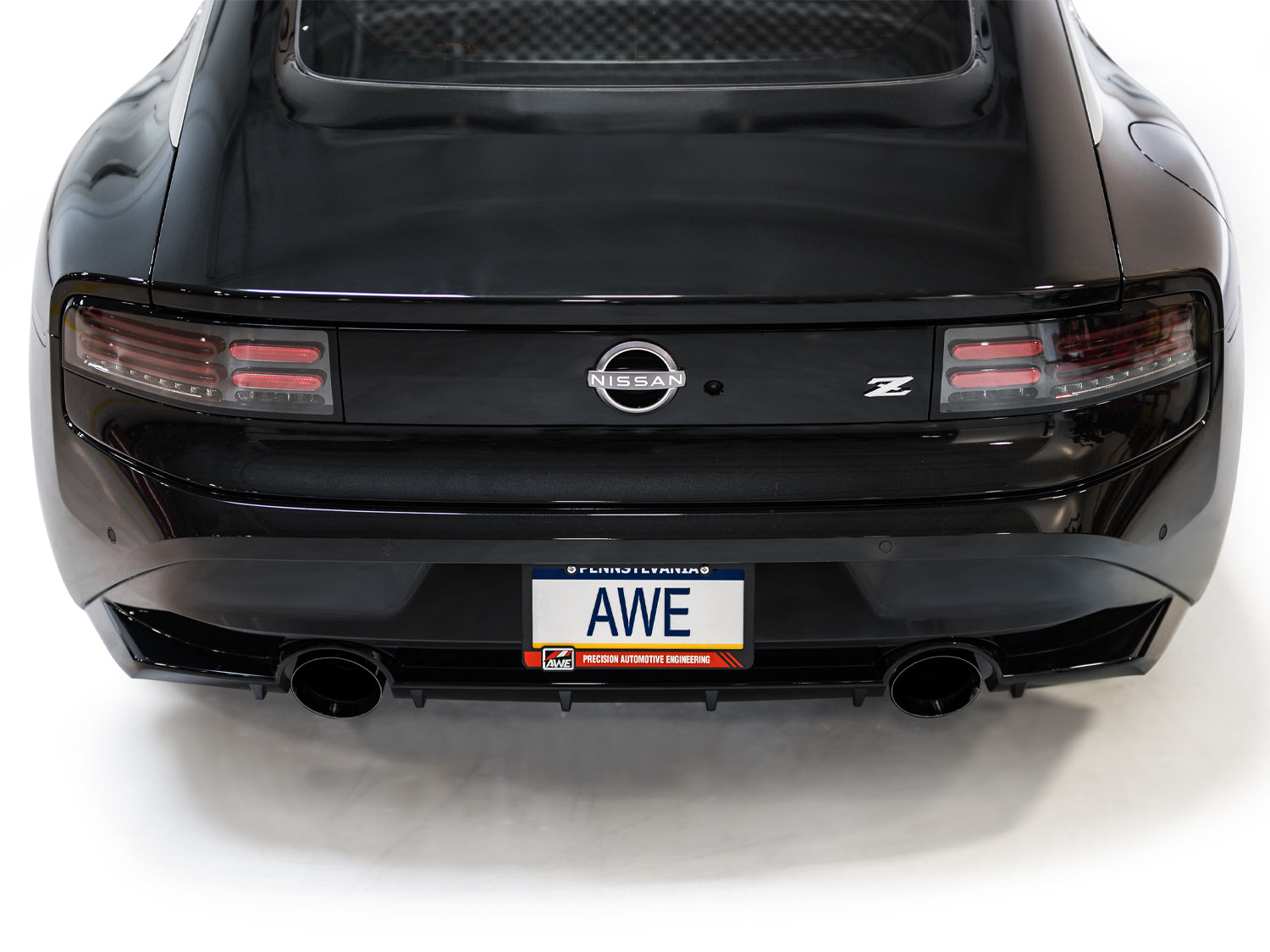 AWE Touring Edition Exhaust for Nissan Z - Diamond Black Tips - Mounted