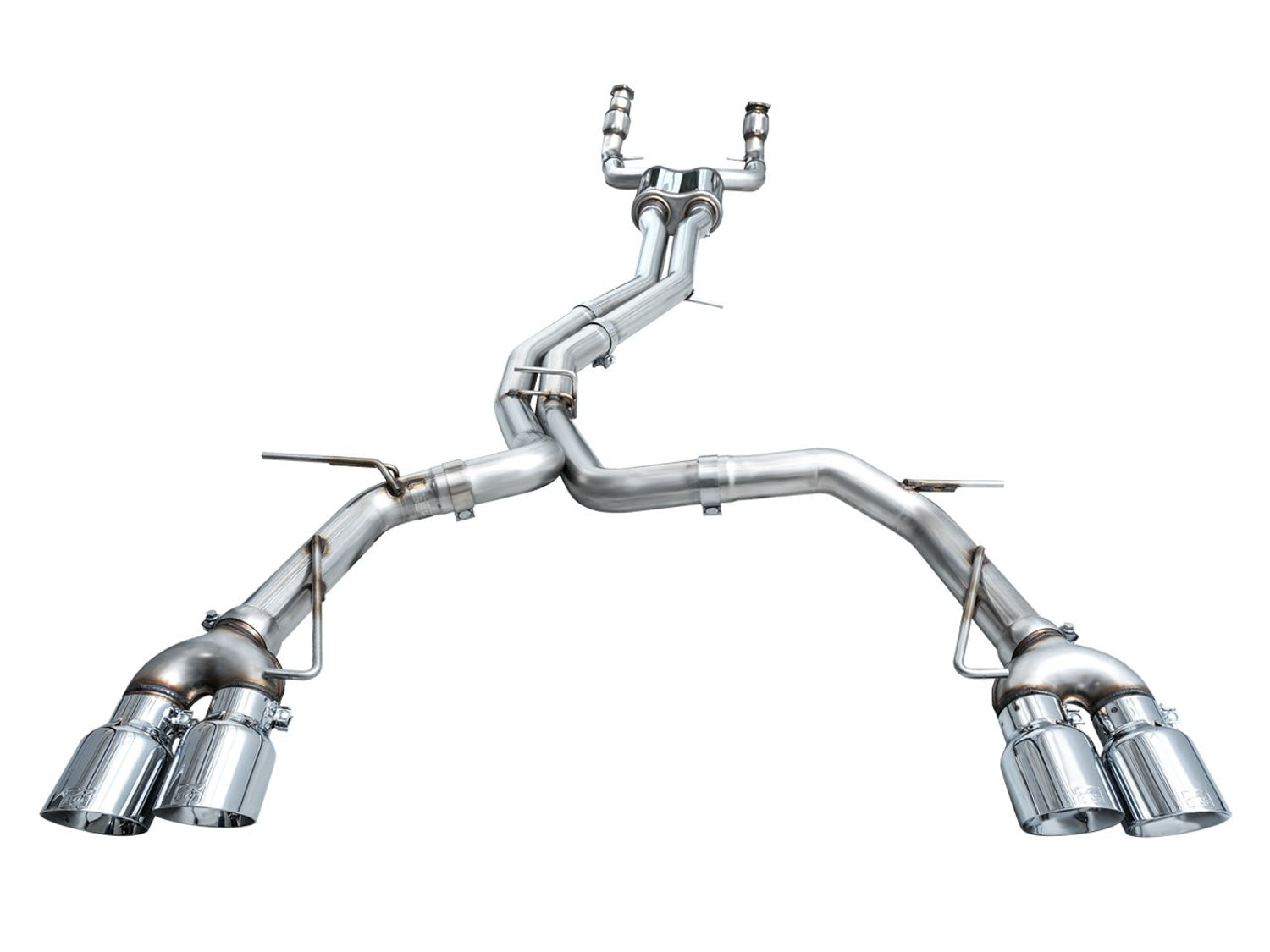 AWE Track Edition Exhaust for Audi C8 S6/S7 - Chrome Silver Tips - out of package