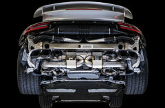 AWE Performance Exhaust and High-Flow Cat Sections for Porsche 991.2 Turbo - Stock Tips - Mounted