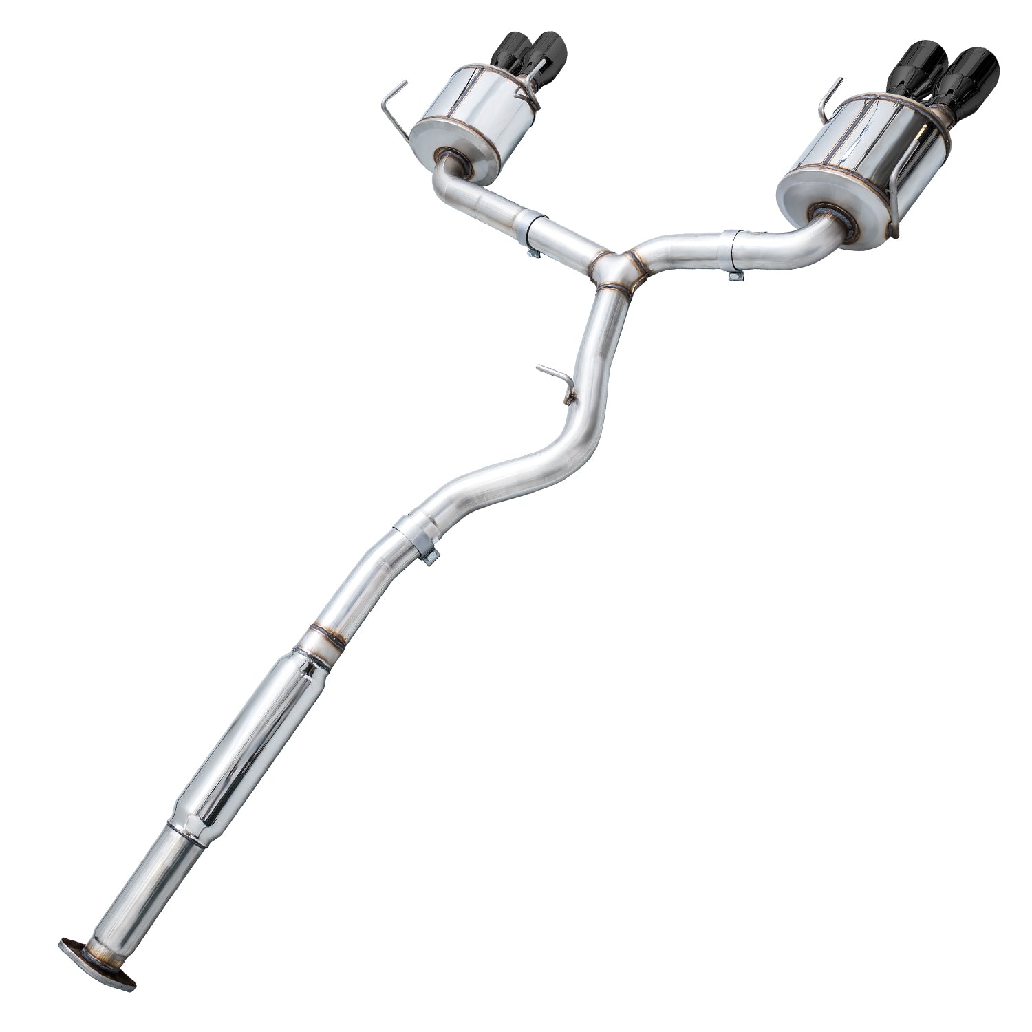 AWE Touring Edition Exhaust for VA STI / GV WRX / GV STI Sedan - Diamond Black Quad Tips (102mm) - out of package