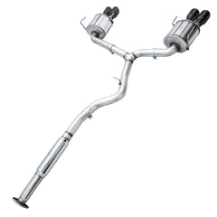 AWE Touring Edition Exhaust for VA STI / GV WRX / GV STI Sedan - Diamond Black Quad Tips (102mm) - out of package