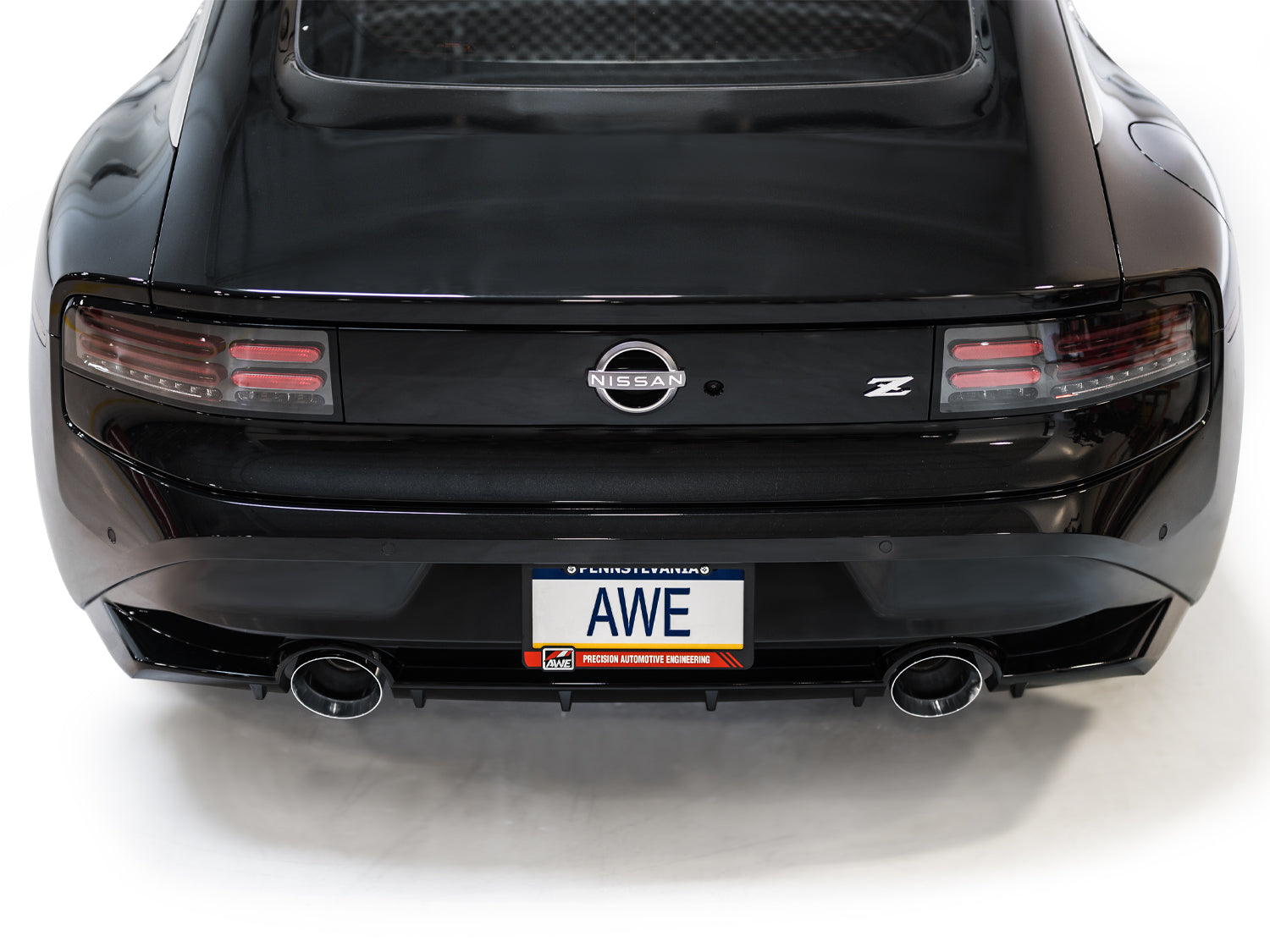 AWE Track Edition Exhaust for Nissan Z - Chrome Silver Tips - Mounted