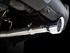 AWE 0FG Dual Rear Exit Catback for 5th Gen RAM 1500 5.7L (with bumper cutouts) - Chrome Silver Tips - Mounted